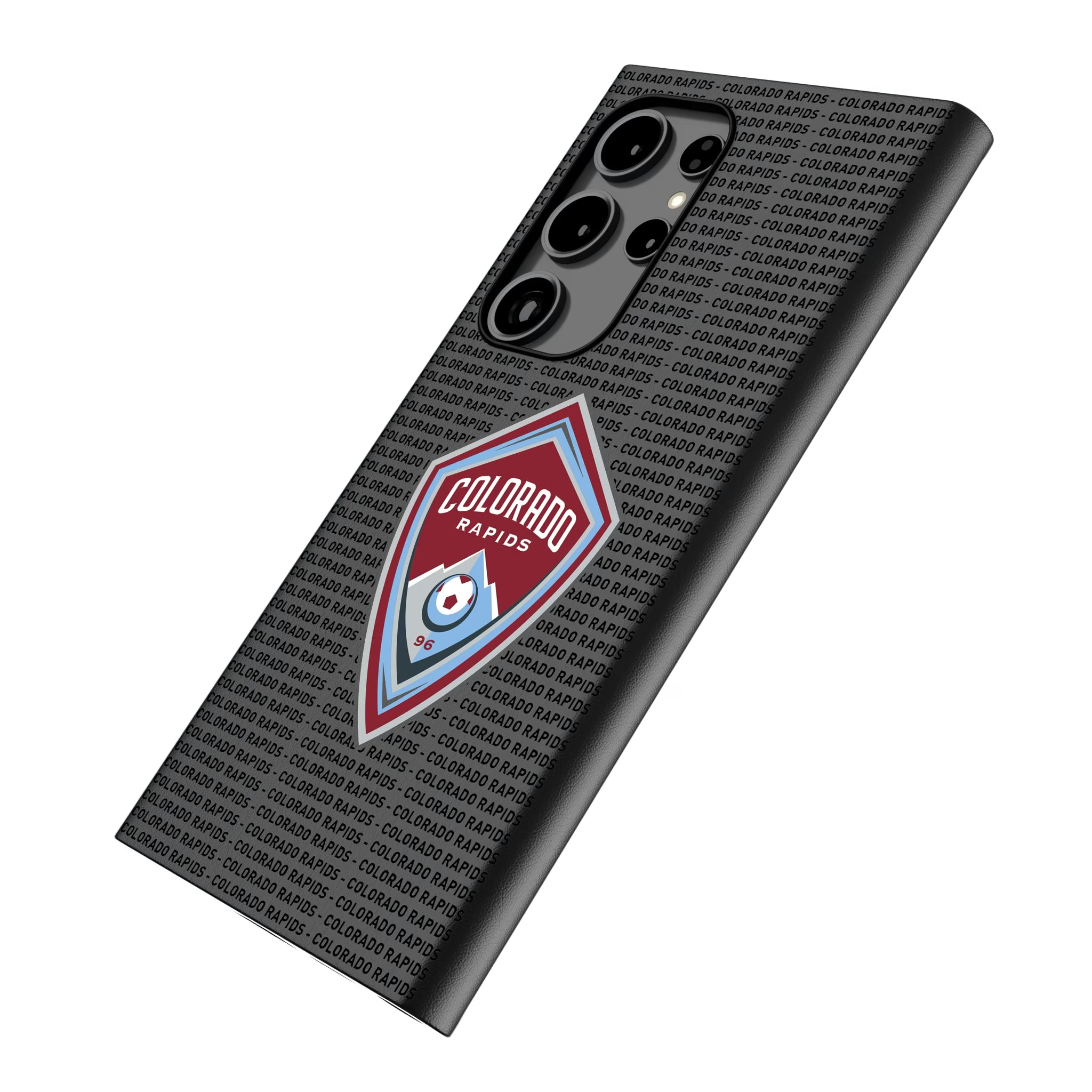 Colorado Rapids Text Backdrop Galaxy MagSafe Compatible Phone Case for Samsung Galaxy - Isometric View