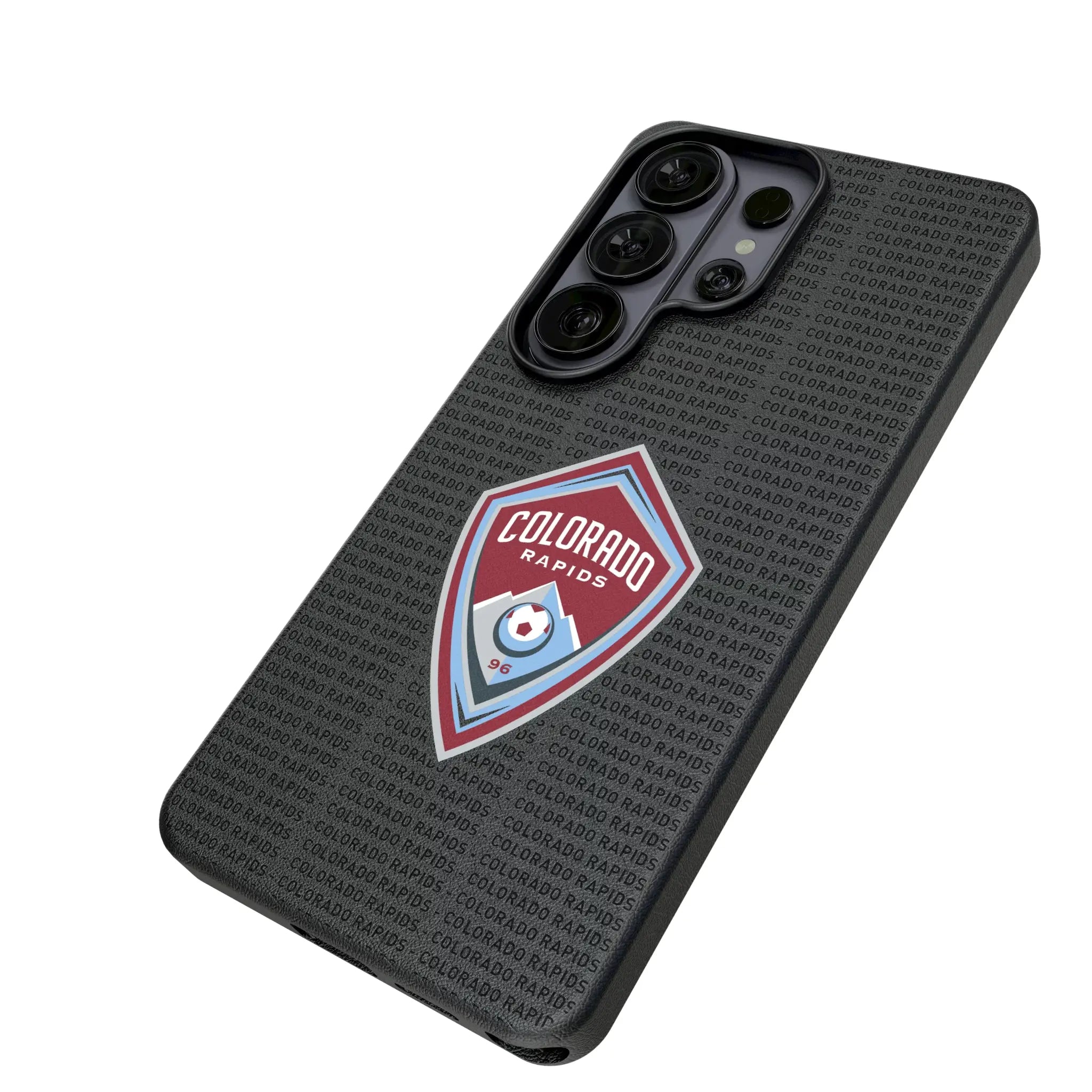 Colorado Rapids Text Backdrop Galaxy MagSafe Compatible Phone Case for Samsung Galaxy - Isometric View#Device_Galaxy S26 Ultra