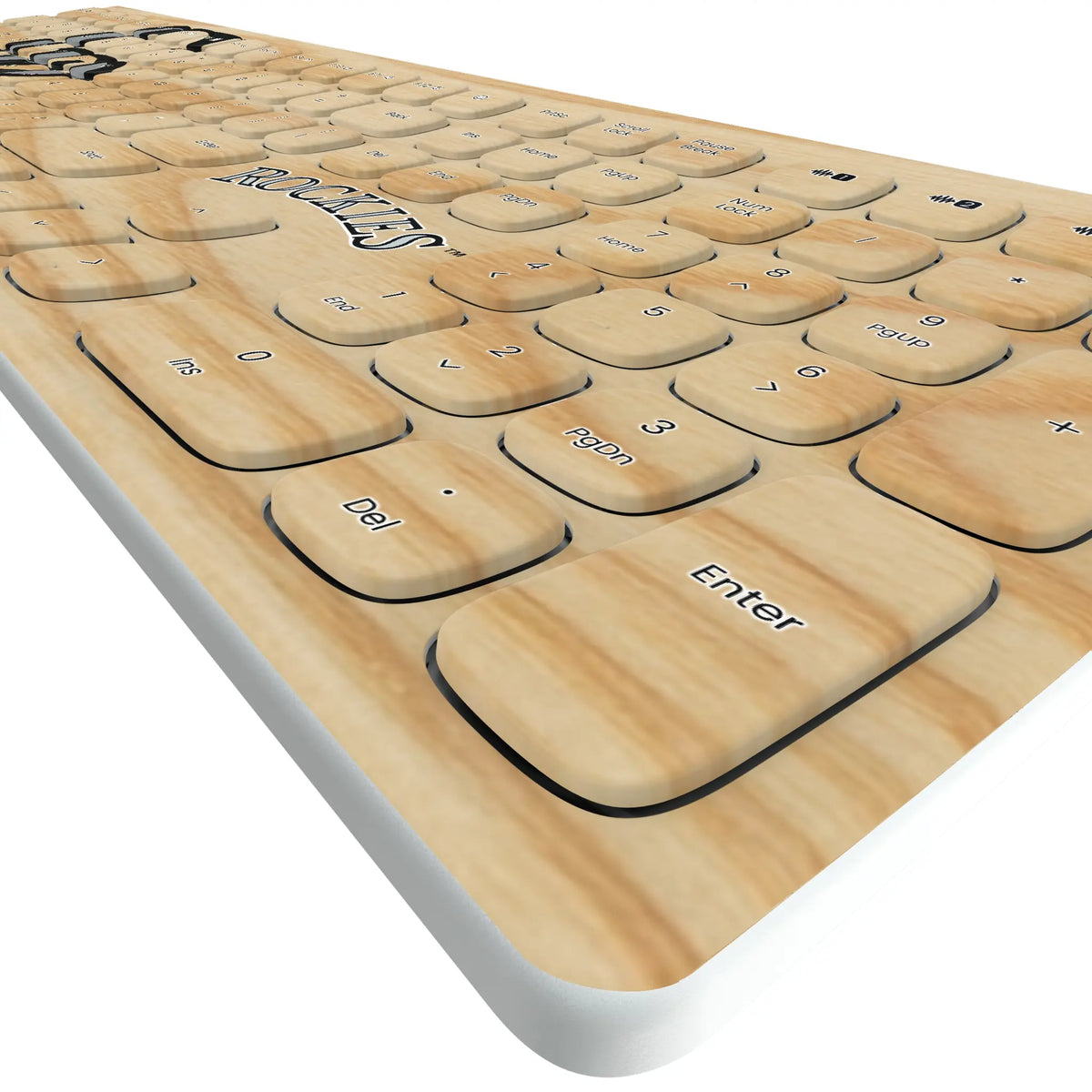 Colorado Rockies Baseball Bat KKB605 Curved Wireless Keyboard - Detail
