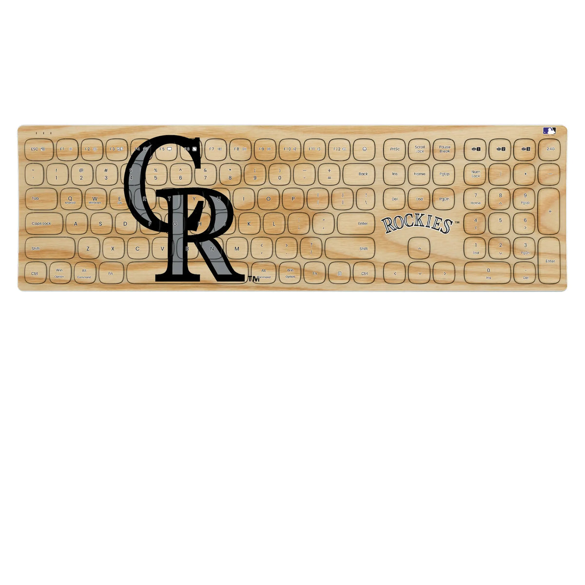 Colorado Rockies Baseball Bat KKB605 Curved Wireless Keyboard