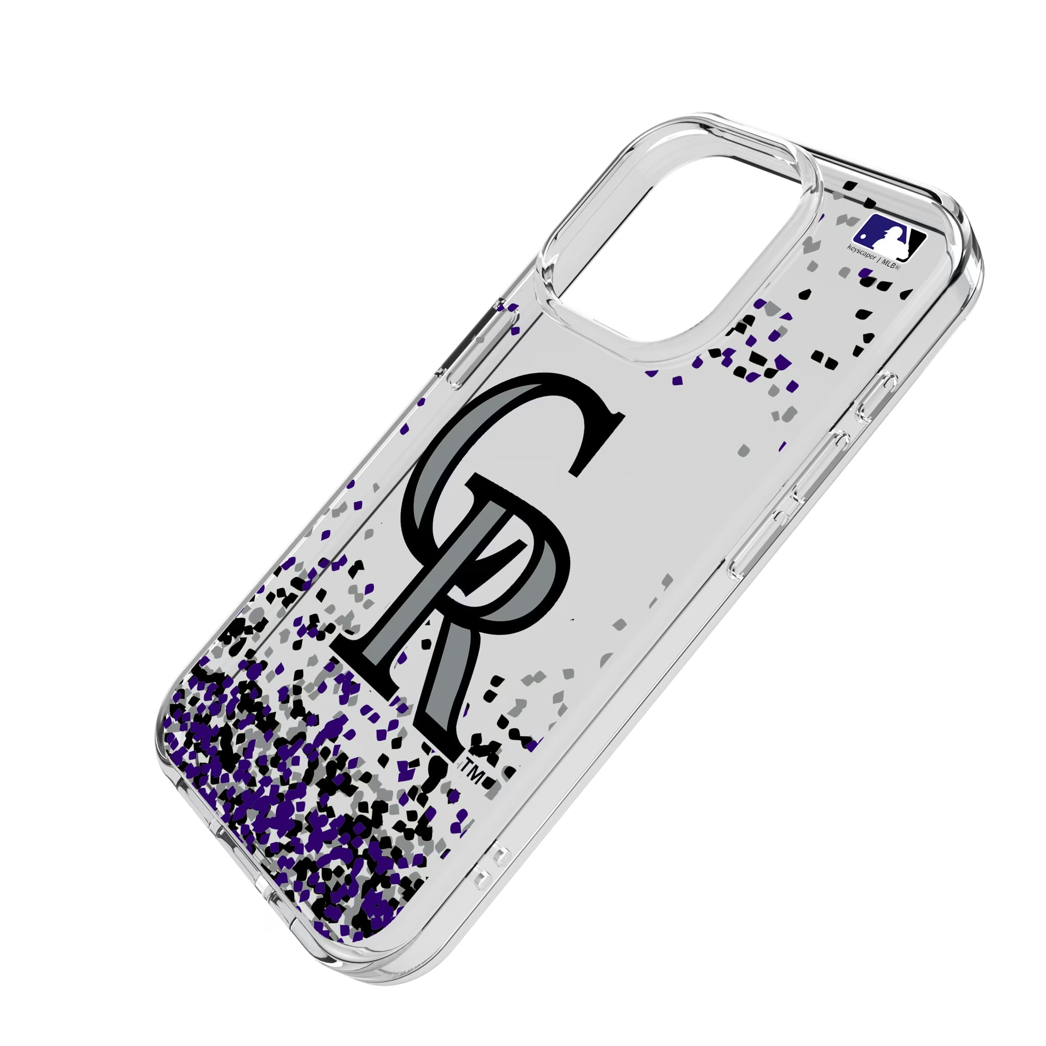 Colorado Rockies Confetti iPhone Clear Phone Case for Apple iPhone - Isometric View