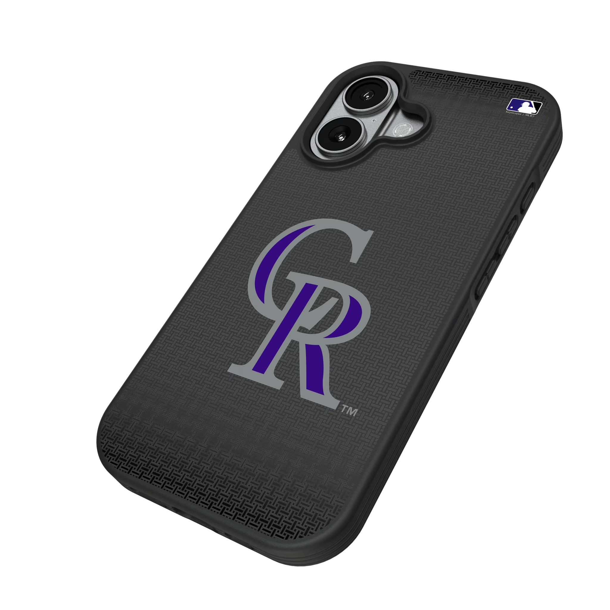 Colorado Rockies Linen iPhone Bump Phone Case for Apple iPhone - Isometric View#Device_iPhone 17