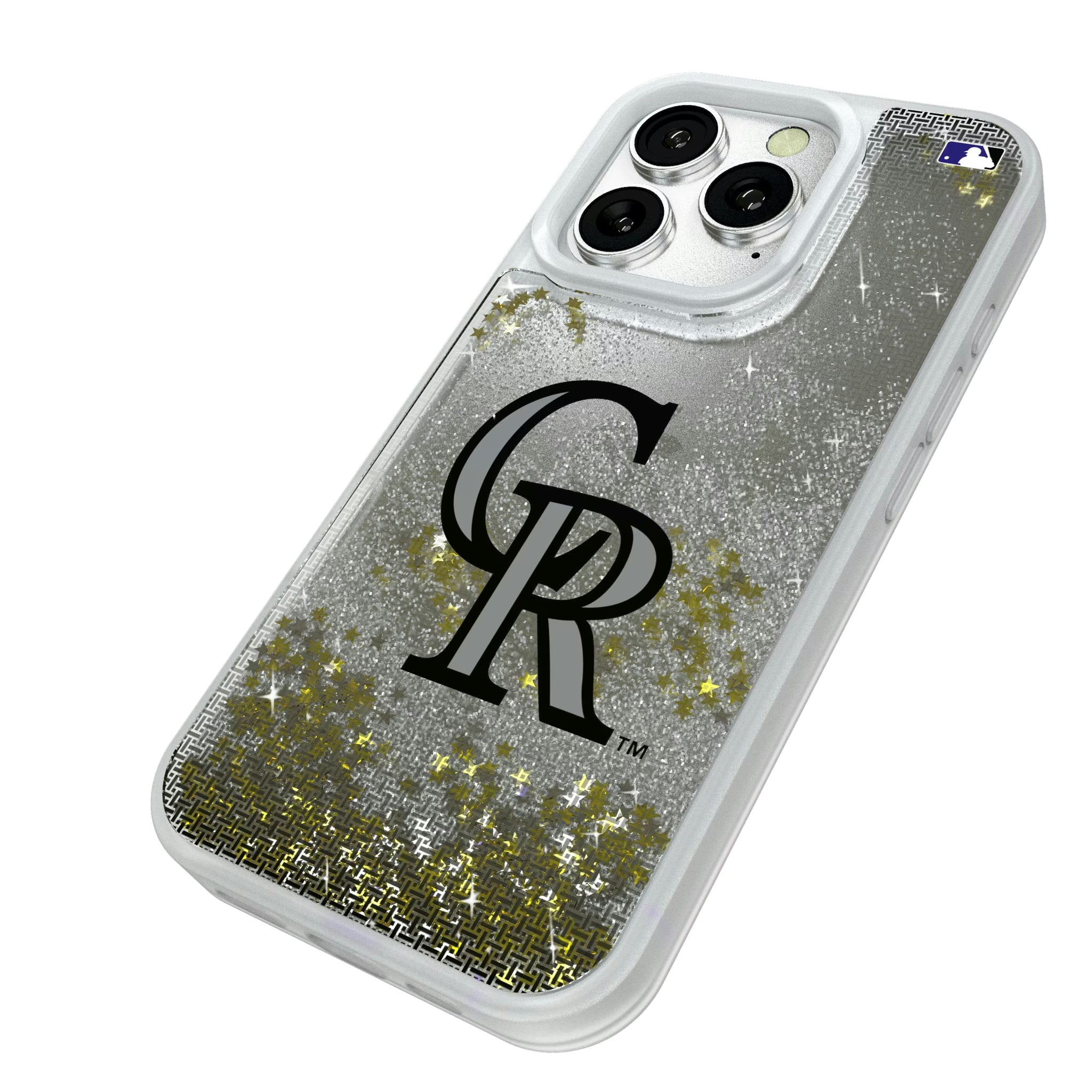 Colorado Rockies Linen iPhone Glitter Phone Case for Apple iPhone - Isometric View#Device_iPhone 16 Pro