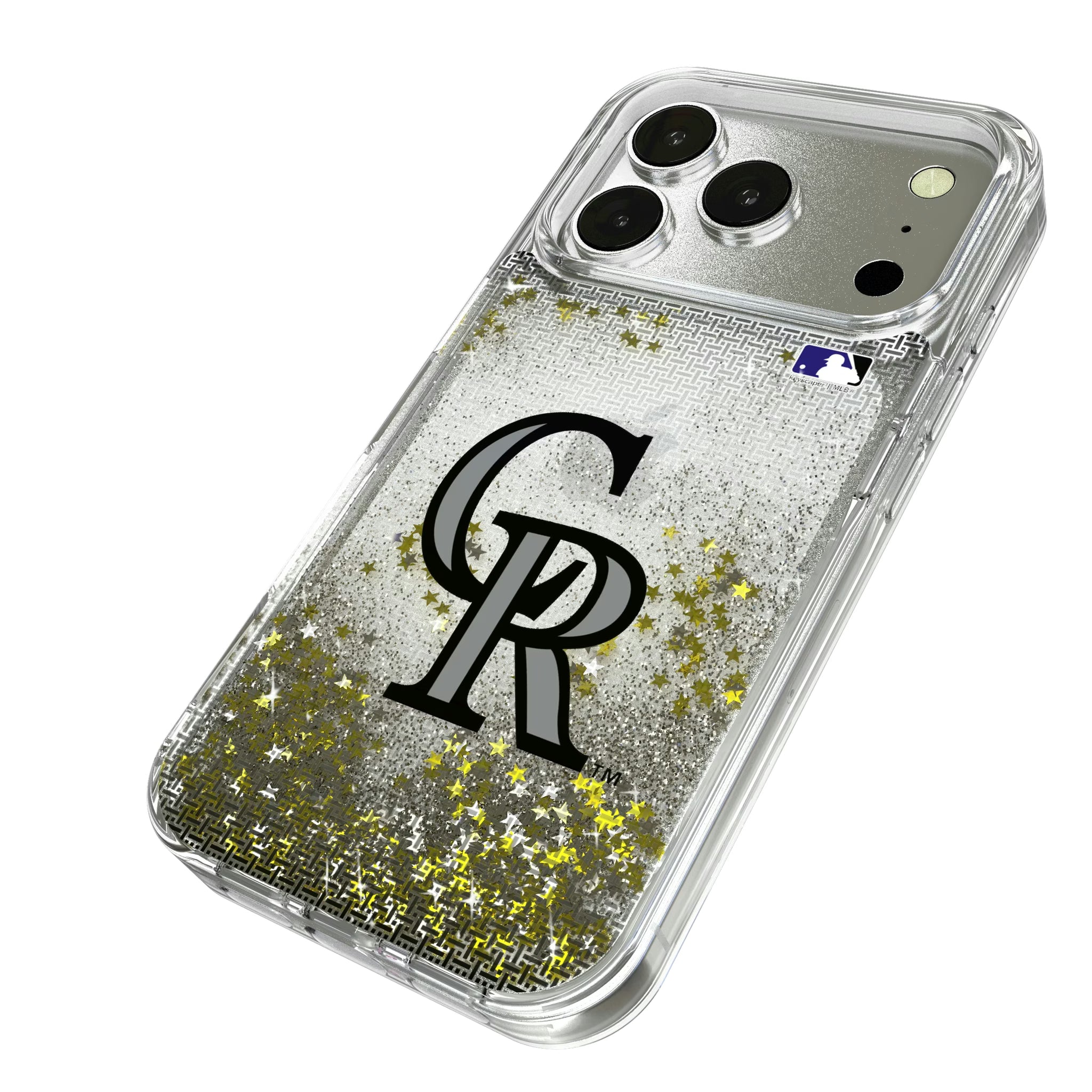Colorado Rockies Linen iPhone Glitter Phone Case for Apple iPhone - Isometric View