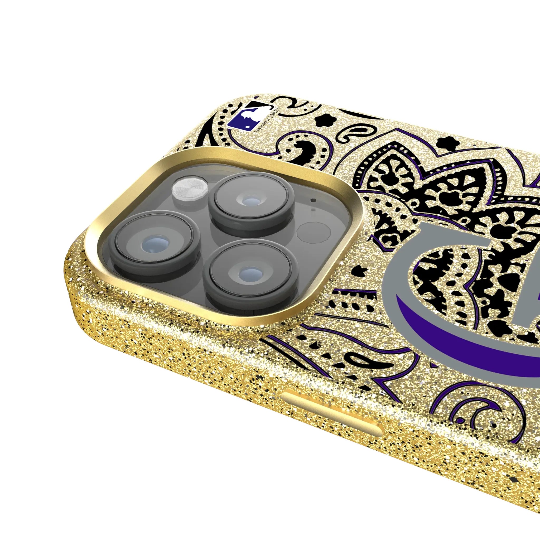 Colorado Rockies Paisley iPhone Bling Phone Case for Apple iPhone - Detail