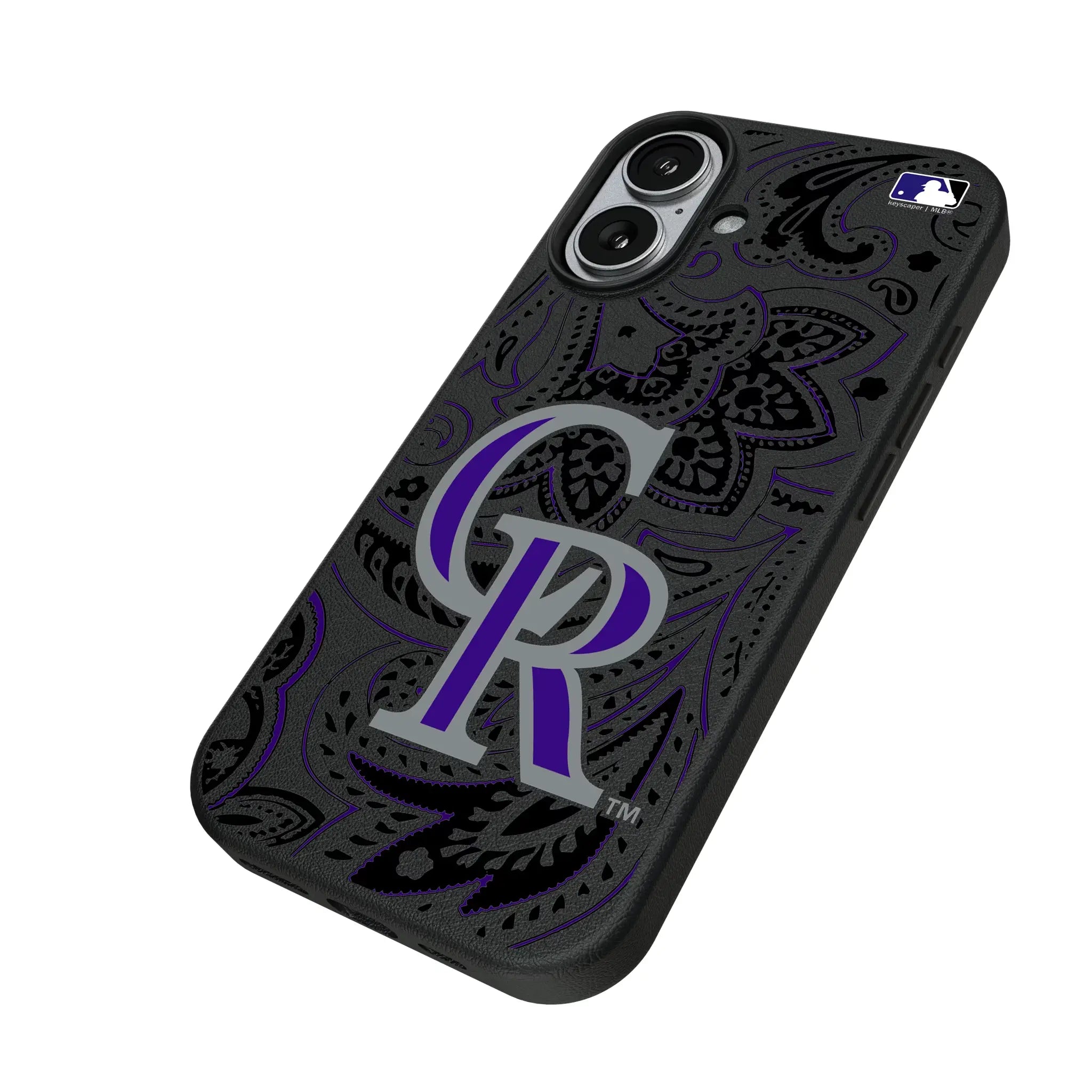 Colorado Rockies Paisley iPhone MagSafe Compatible Phone Case for Apple iPhone - Isometric View#Device_iPhone 17