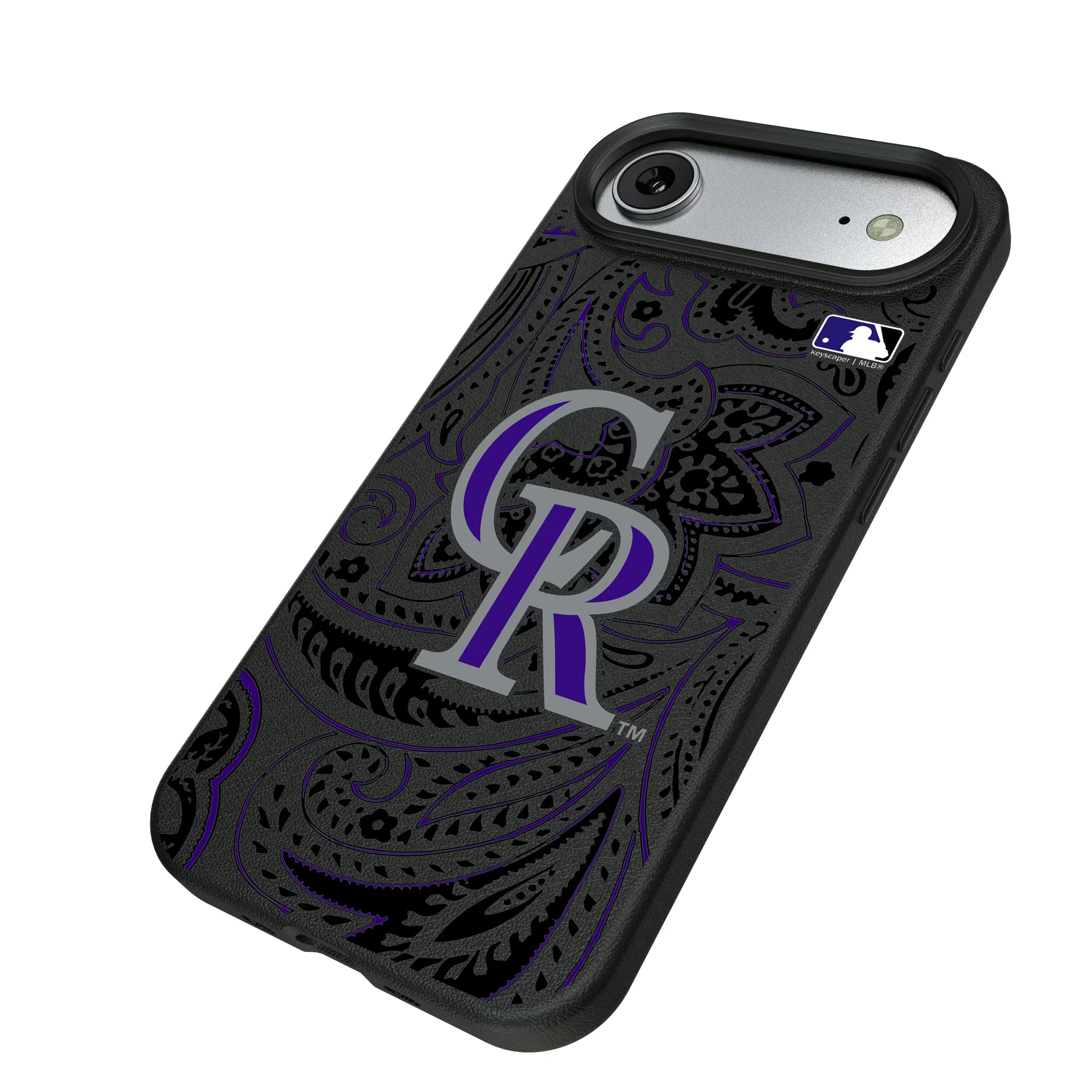 Colorado Rockies Paisley iPhone MagSafe Compatible Phone Case for Apple iPhone - Isometric View#Device_iPhone Air