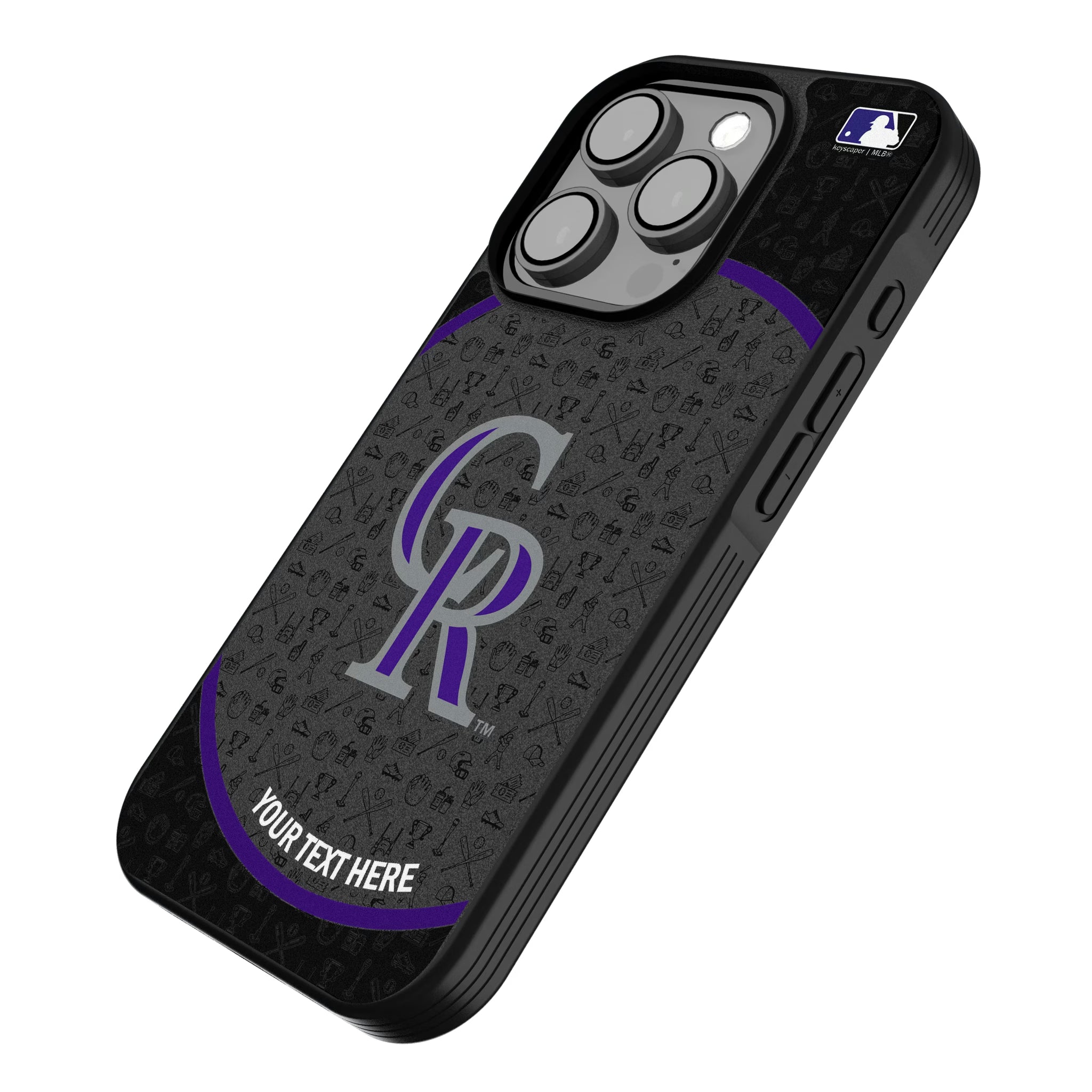 Colorado Rockies Personalized Circle iPhone Bump Phone Case for Apple iPhone - Isometric View