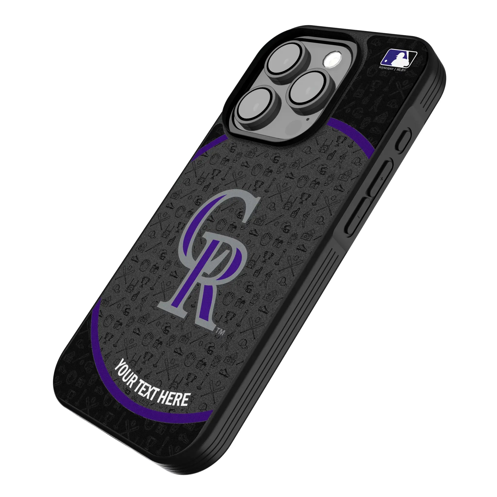 Colorado Rockies Personalized Circle iPhone Bump Phone Case for Apple iPhone - Isometric View