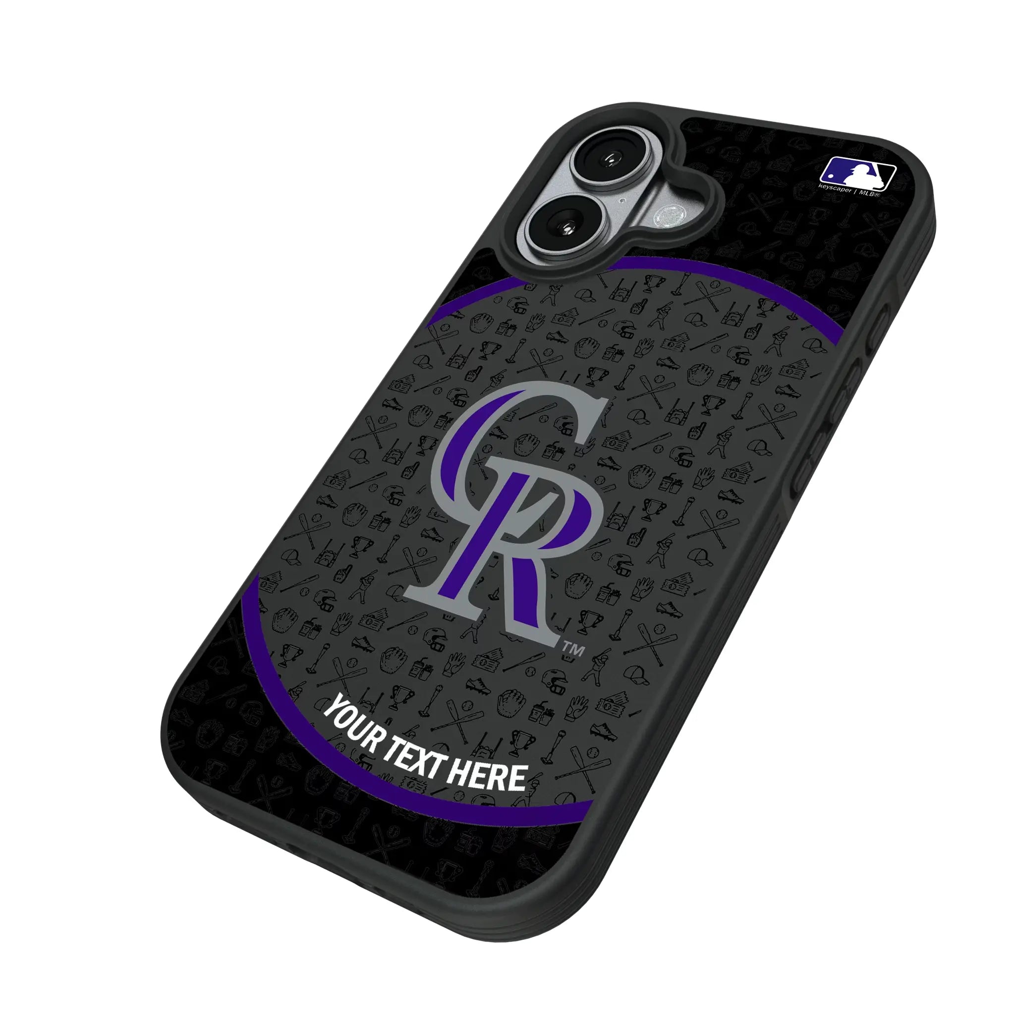 Colorado Rockies Personalized Circle iPhone Bump Phone Case for Apple iPhone - Isometric View#Device_iPhone 17