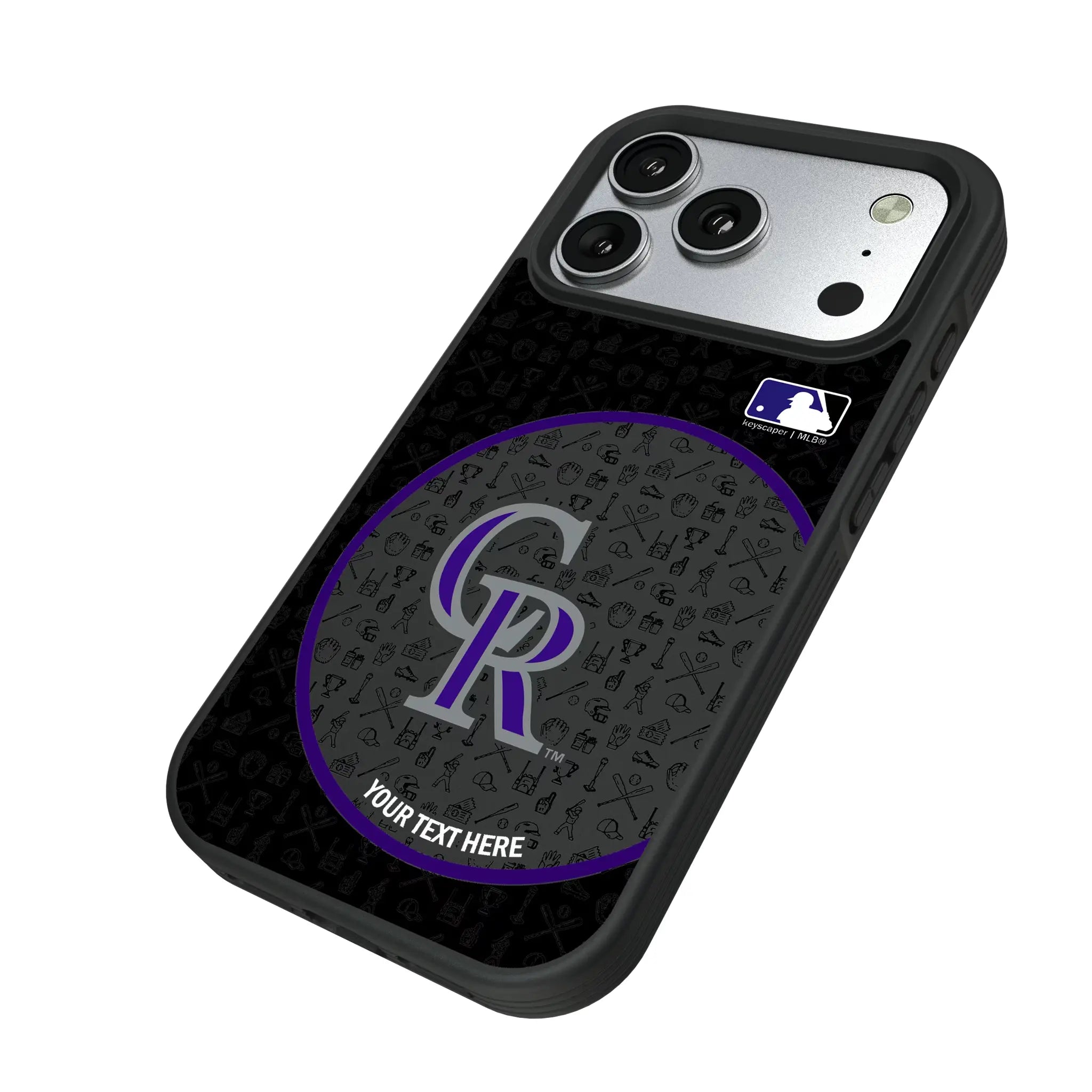 Colorado Rockies Personalized Circle iPhone Bump Phone Case for Apple iPhone - Isometric View#Device_iPhone 17 Pro
