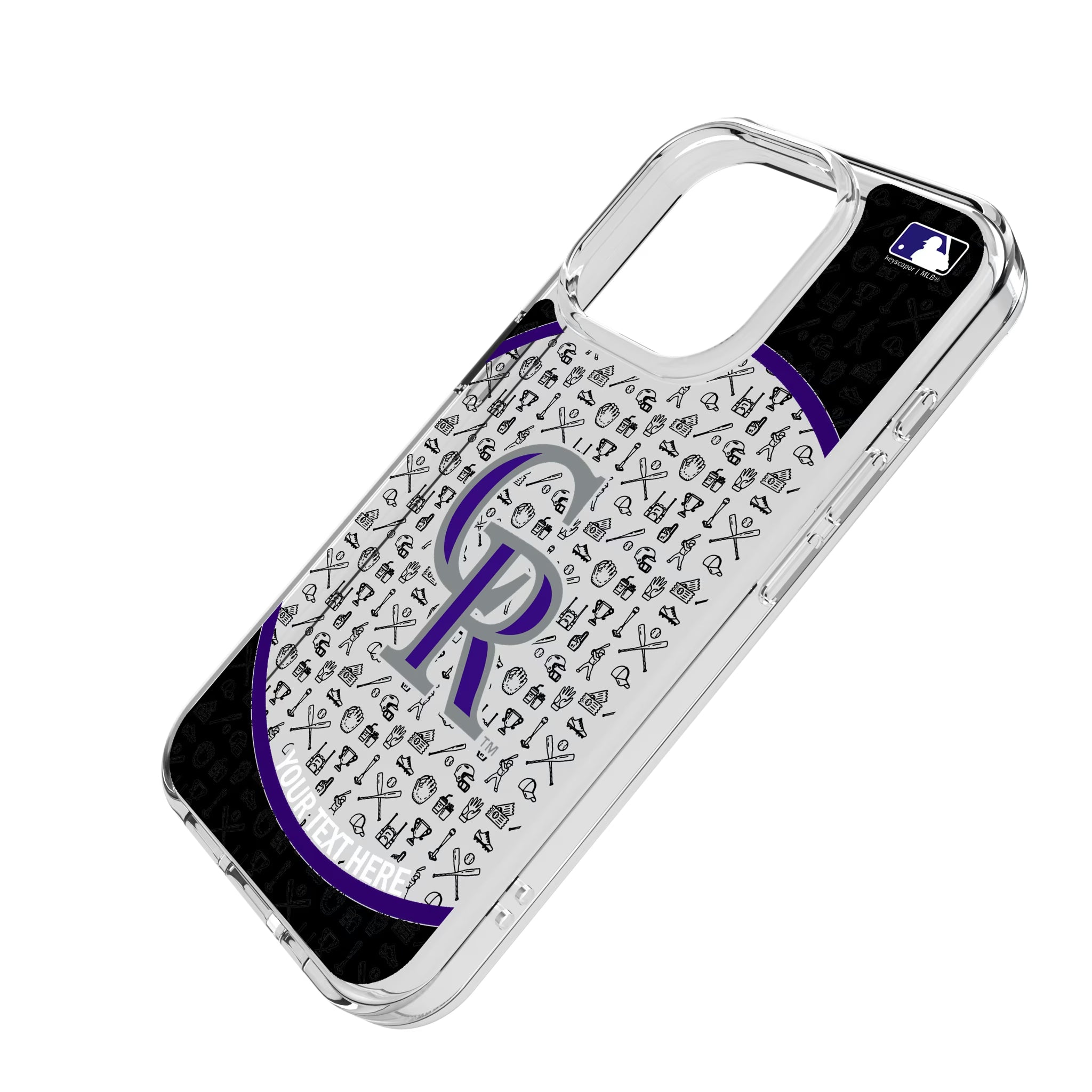 Colorado Rockies Personalized Circle iPhone Clear Phone Case for Apple iPhone - Isometric View