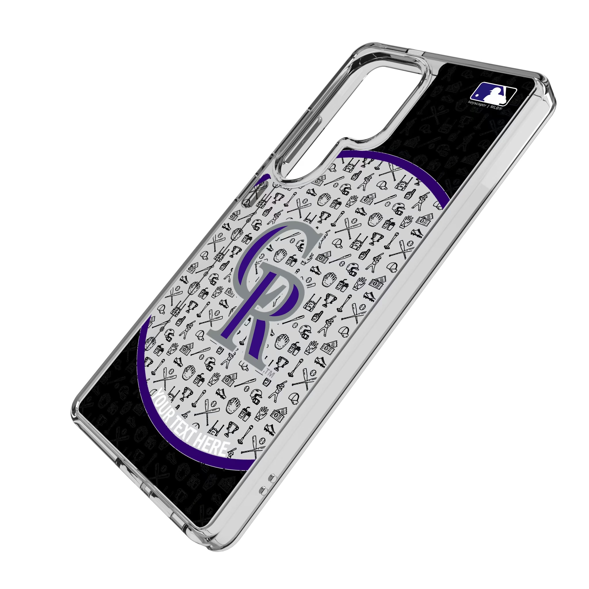 Colorado Rockies Personalized Circle Galaxy Clear Phone Case for Samsung Galaxy - Isometric View