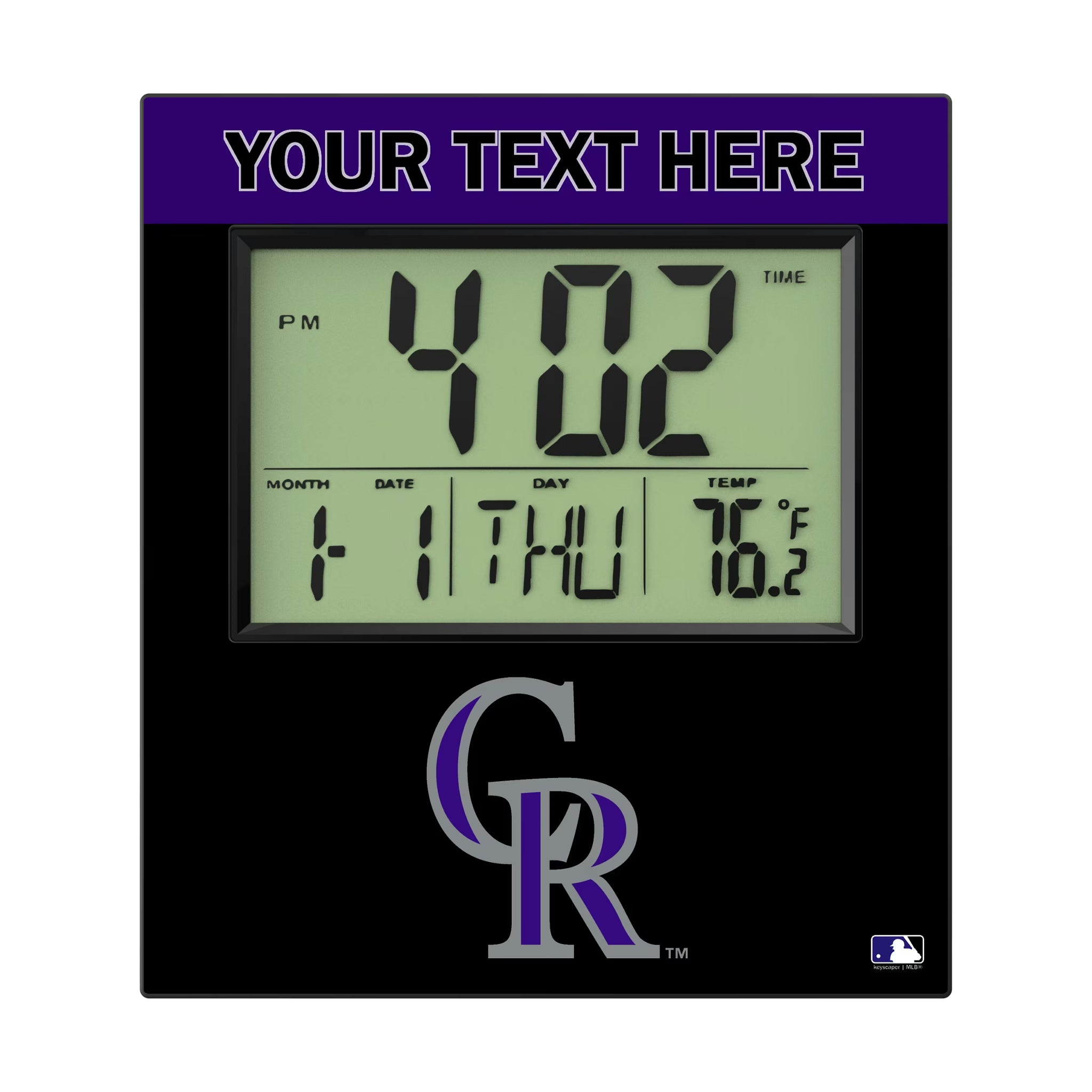 Colorado Rockies Personalized Color Block Wall Clock