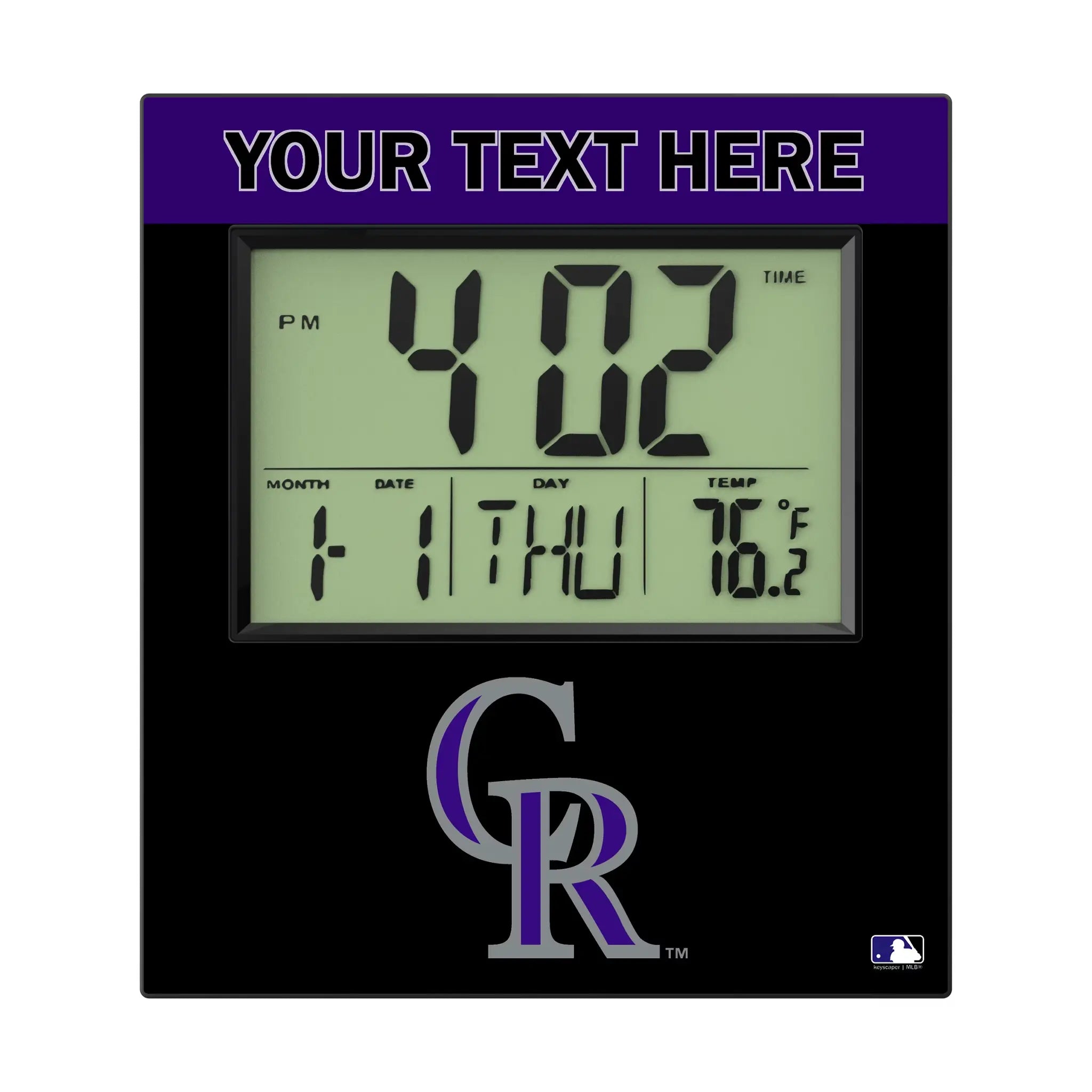 Colorado Rockies Personalized Color Block Wall Clock