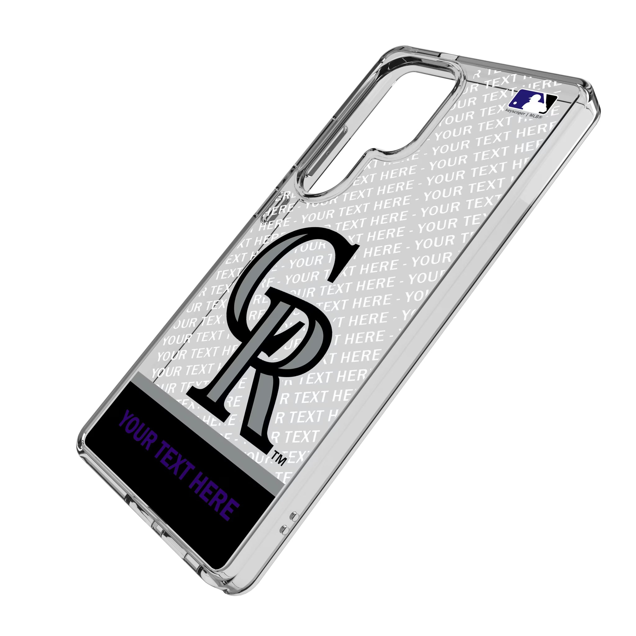 Colorado Rockies Personalized EndZone Plus Galaxy Clear Phone Case for Samsung Galaxy - Isometric View