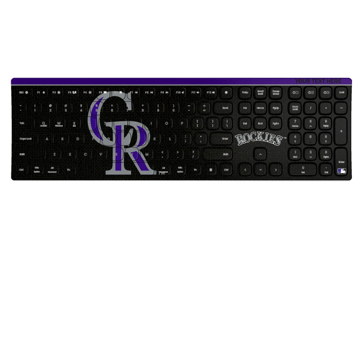 Colorado Rockies Personalized Endzone Solid KKB605 Curved Wireless Keyboard