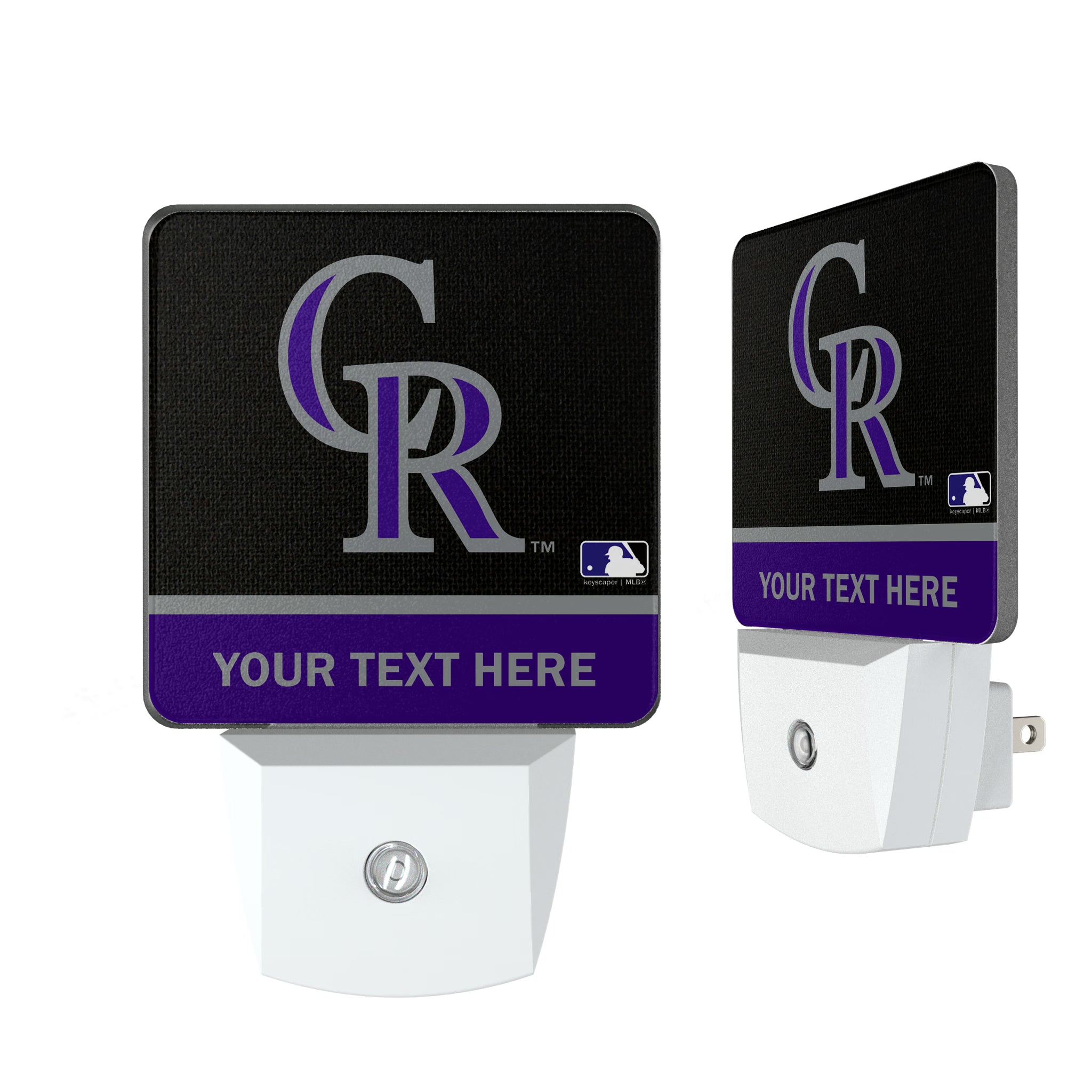 Colorado Rockies Personalized Endzone Solid Night Light 2-Pack