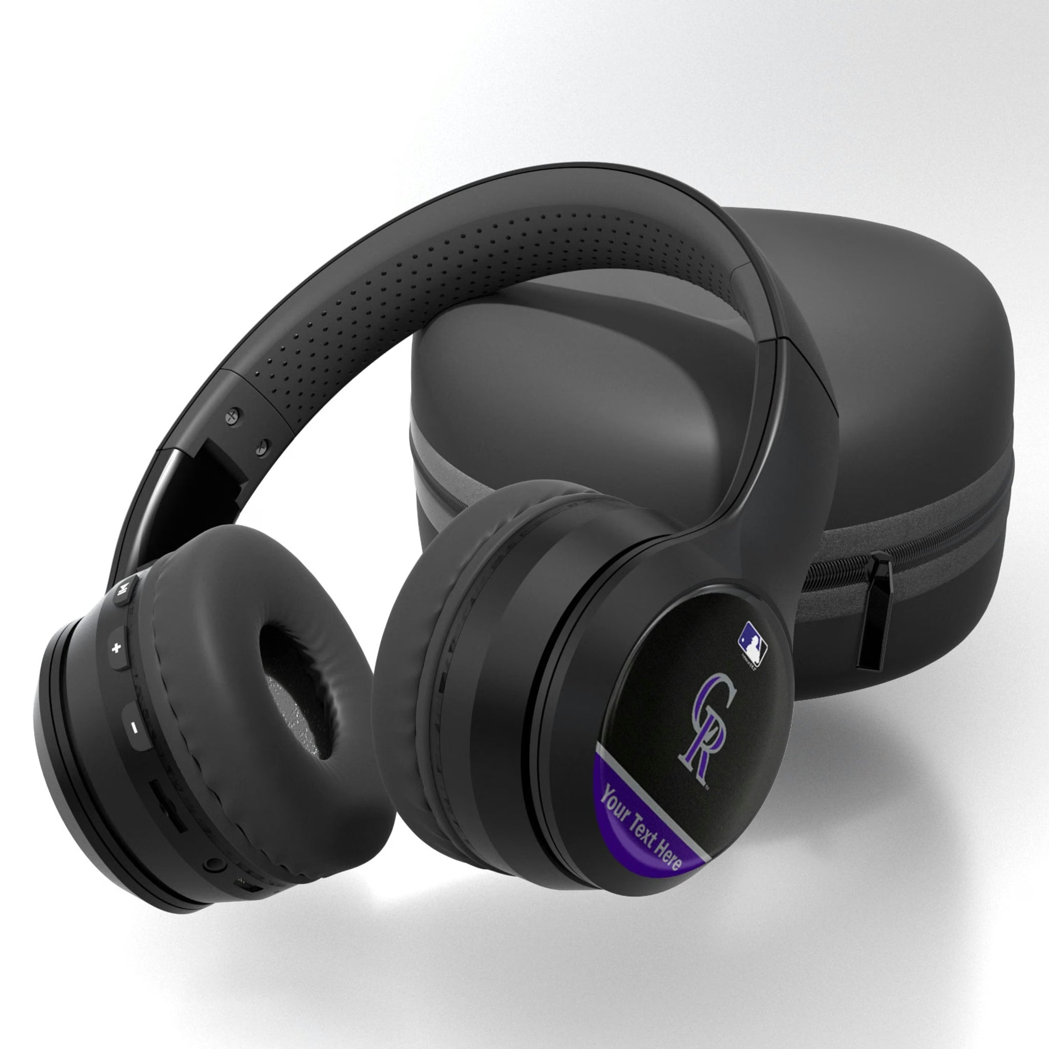 Colorado Rockies Personalized Endzone Solid Wireless Over-Ear BT Headphones With Case
