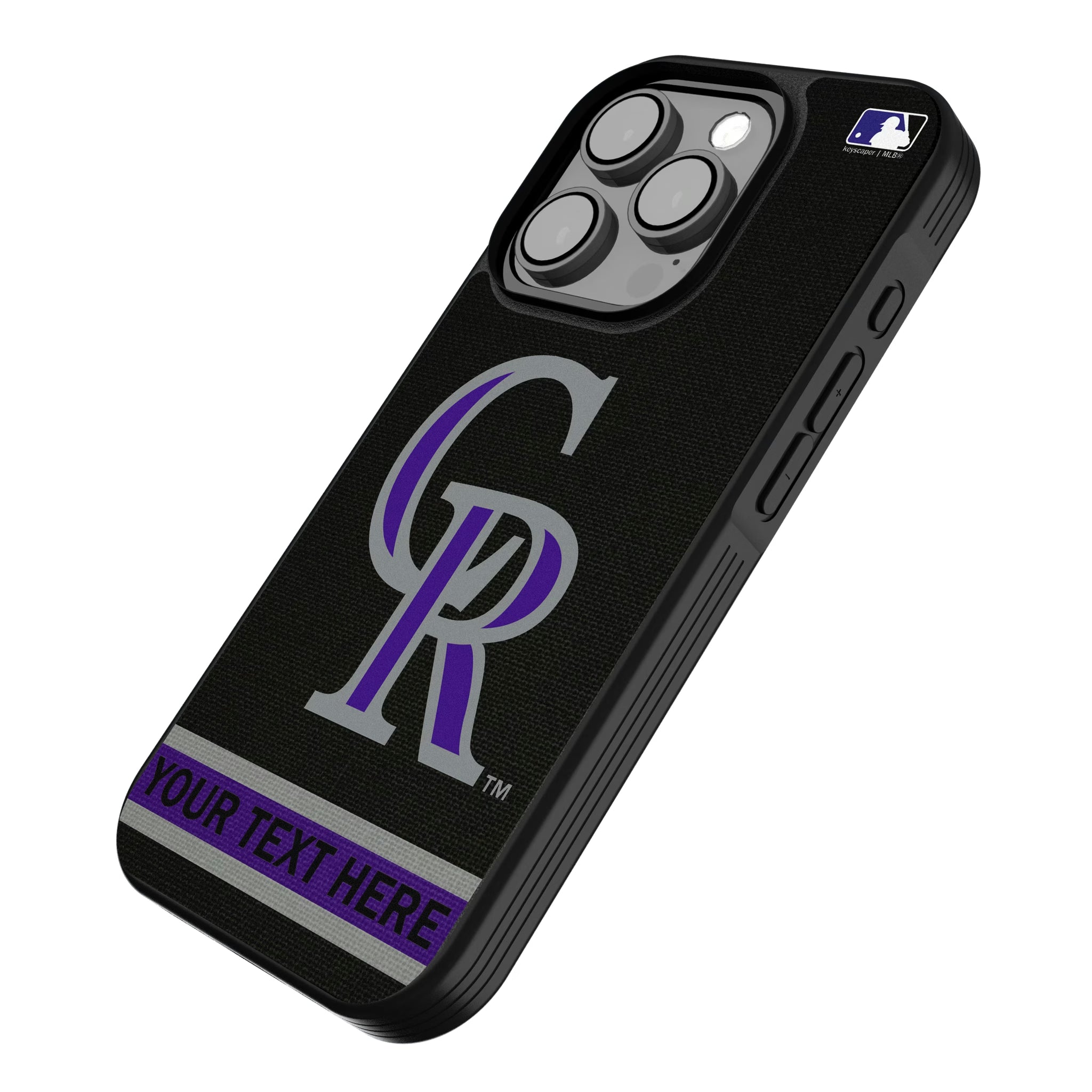 Colorado Rockies Personalized Stripe iPhone Bump Phone Case for Apple iPhone - Isometric View