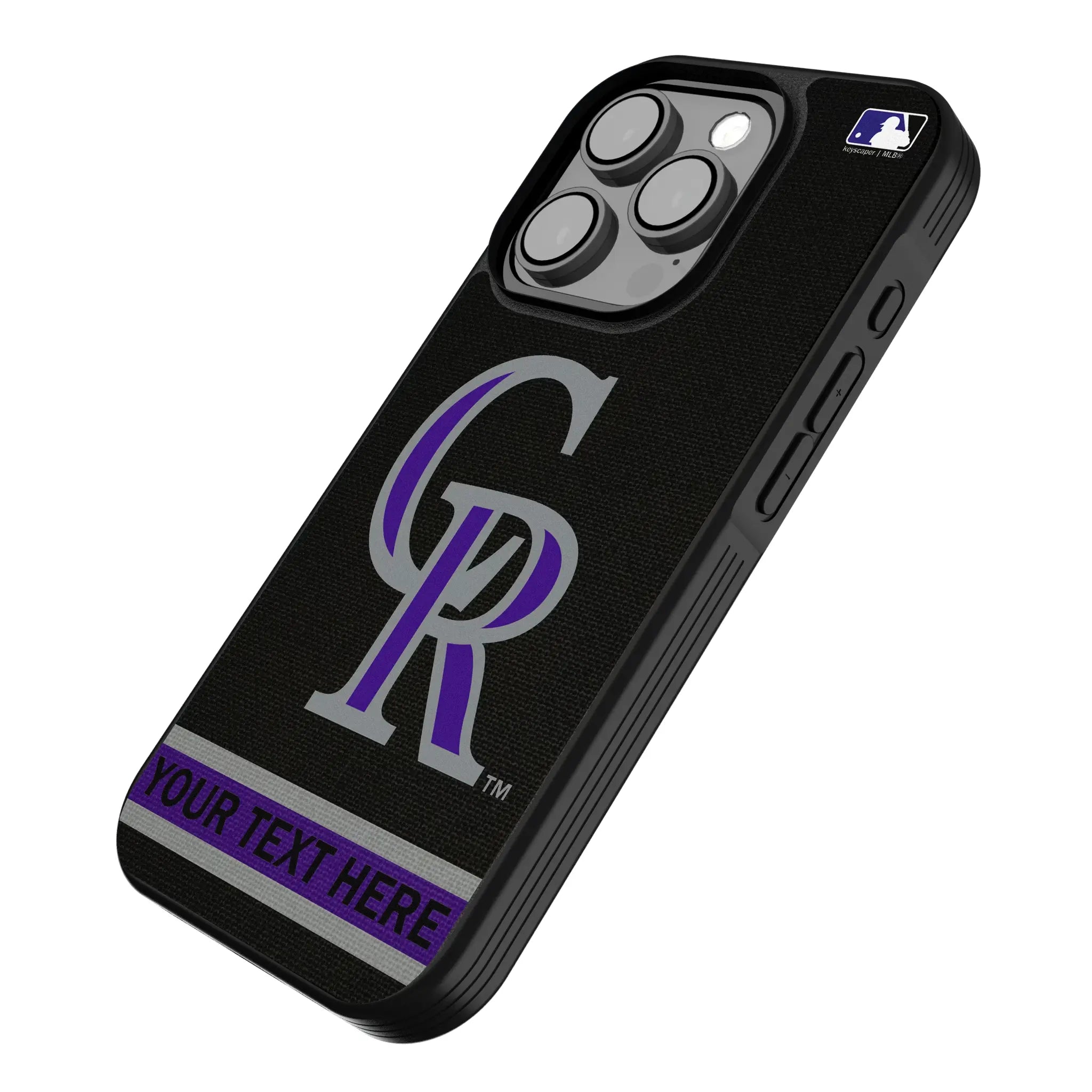Colorado Rockies Personalized Stripe iPhone Bump Phone Case for Apple iPhone - Isometric View