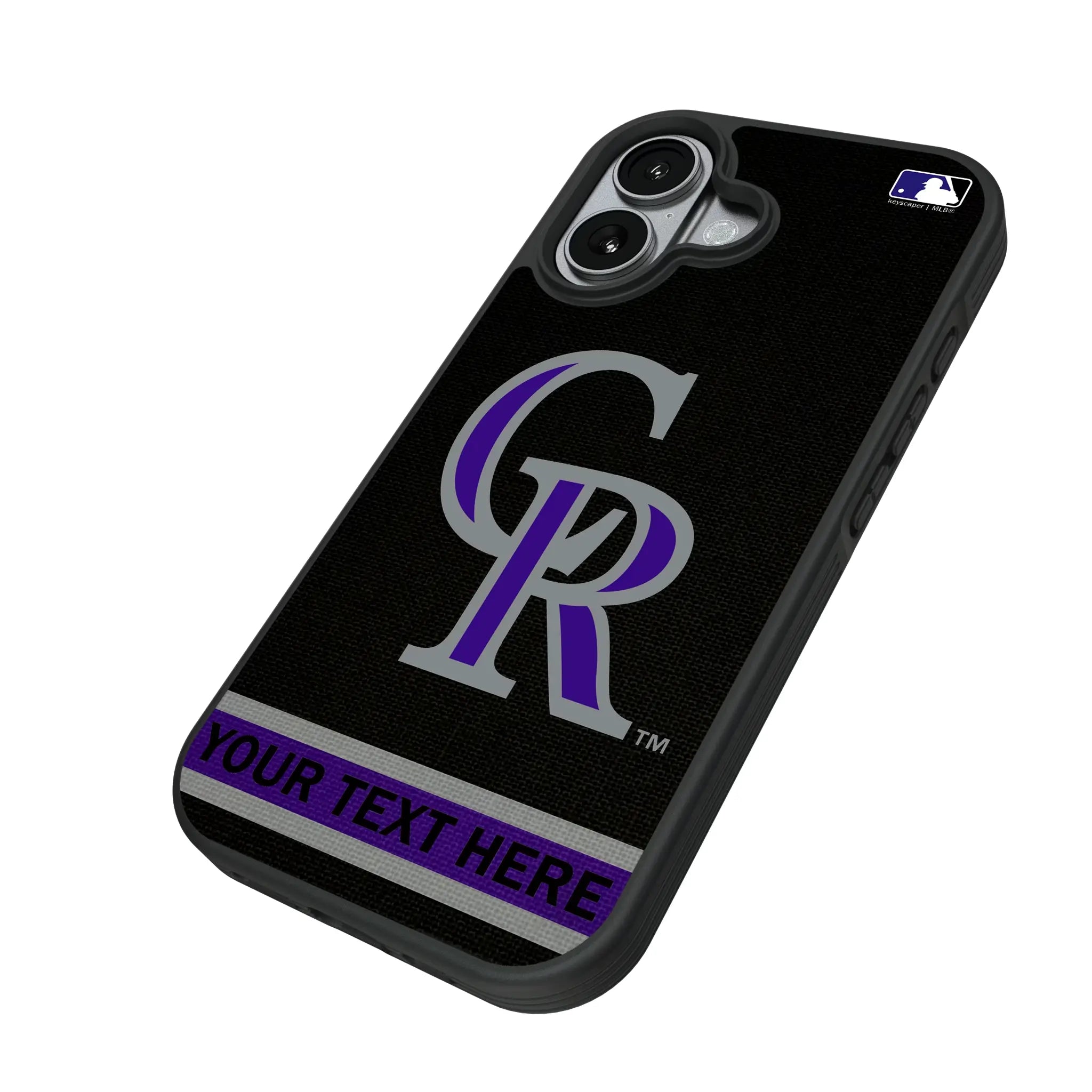 Colorado Rockies Personalized Stripe iPhone Bump Phone Case for Apple iPhone - Isometric View#Device_iPhone 17