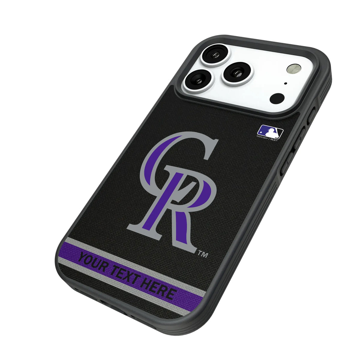 Colorado Rockies Personalized Stripe iPhone Bump Phone Case for Apple iPhone - Isometric View#Device_iPhone 18 Pro