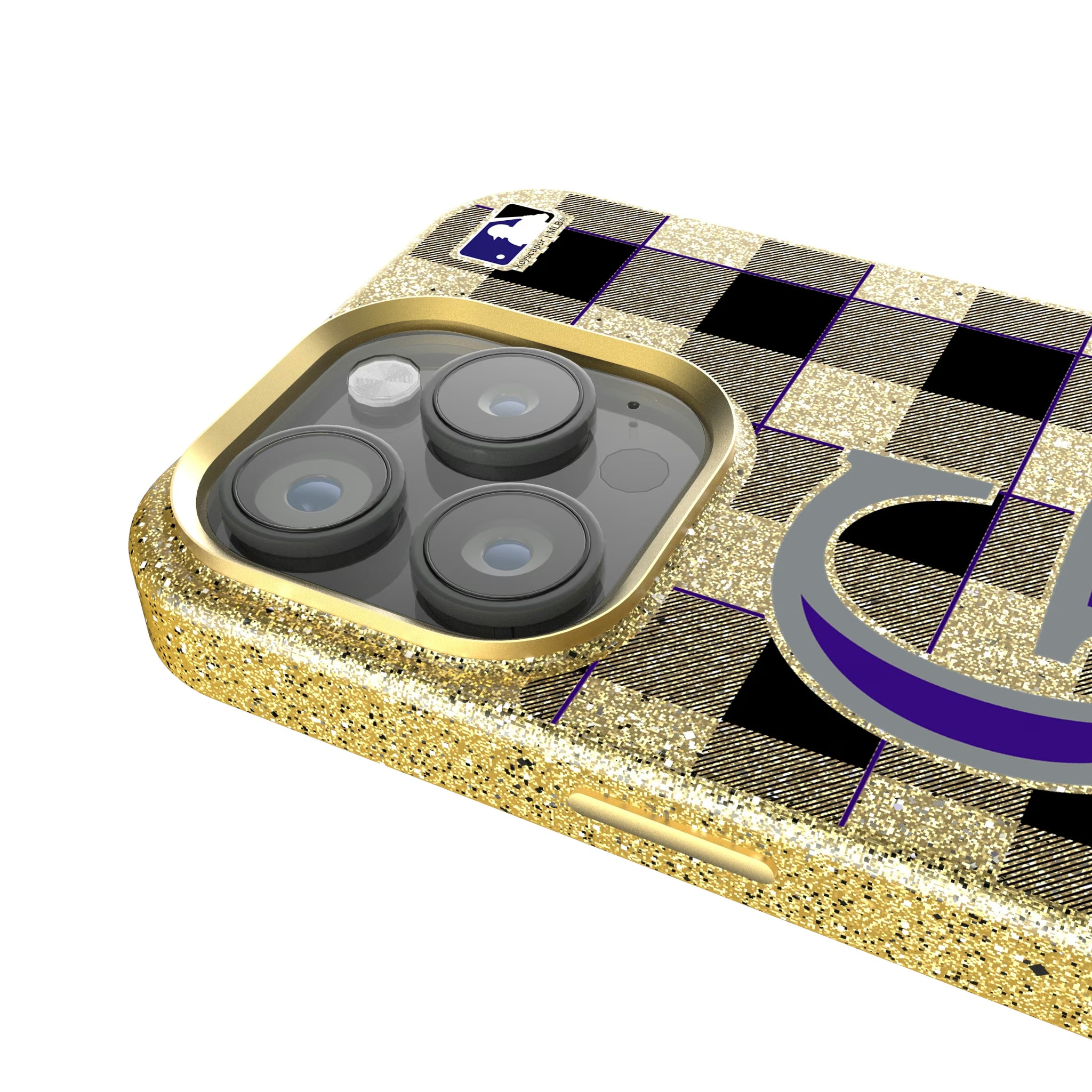 Colorado Rockies Plaid iPhone Bling Phone Case for Apple iPhone - Detail