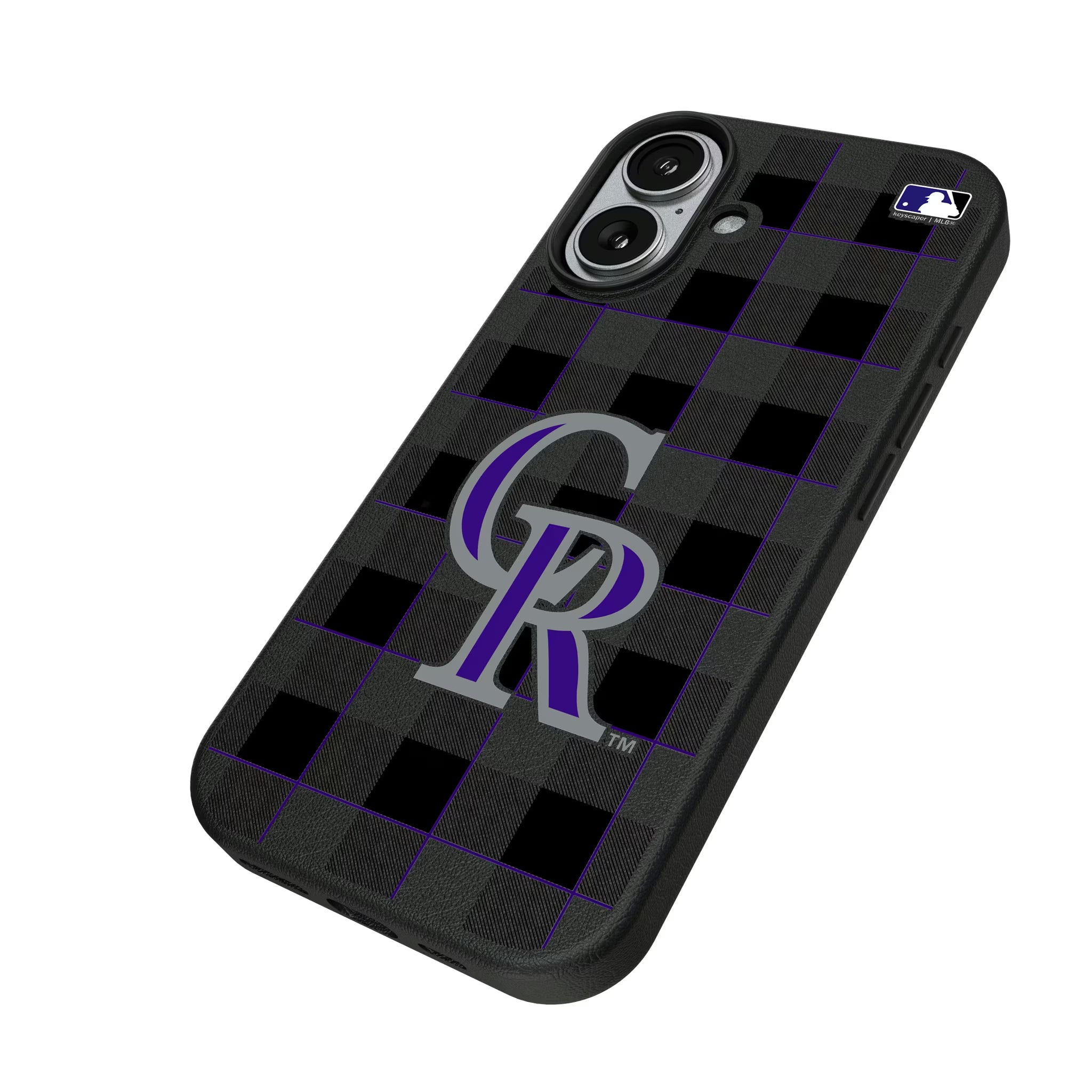 Colorado Rockies Plaid iPhone MagSafe Compatible Phone Case for Apple iPhone - Isometric View#Device_iPhone 17