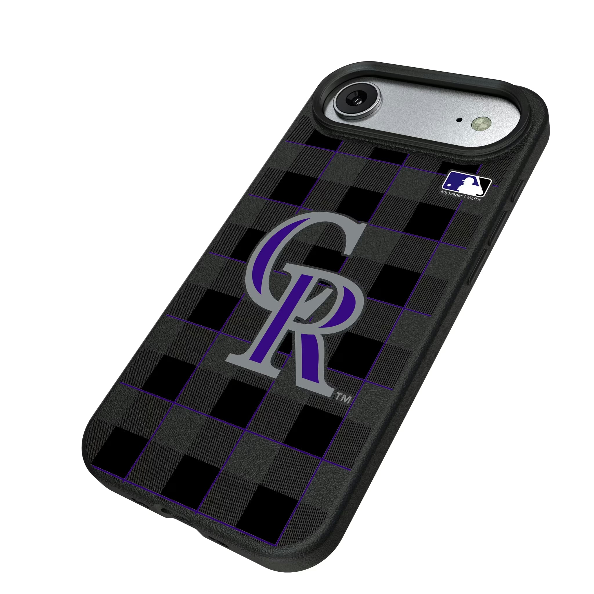 Colorado Rockies Plaid iPhone MagSafe Compatible Phone Case for Apple iPhone - Isometric View#Device_iPhone Air