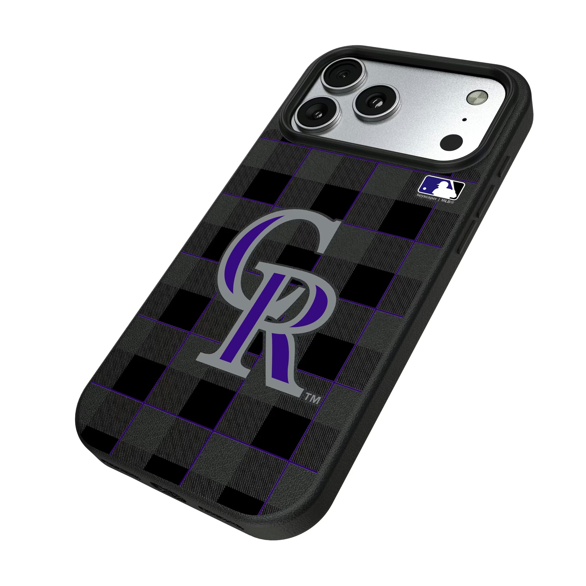 Colorado Rockies Plaid iPhone MagSafe Compatible Phone Case for Apple iPhone - Isometric View#Device_iPhone 17 Pro Max