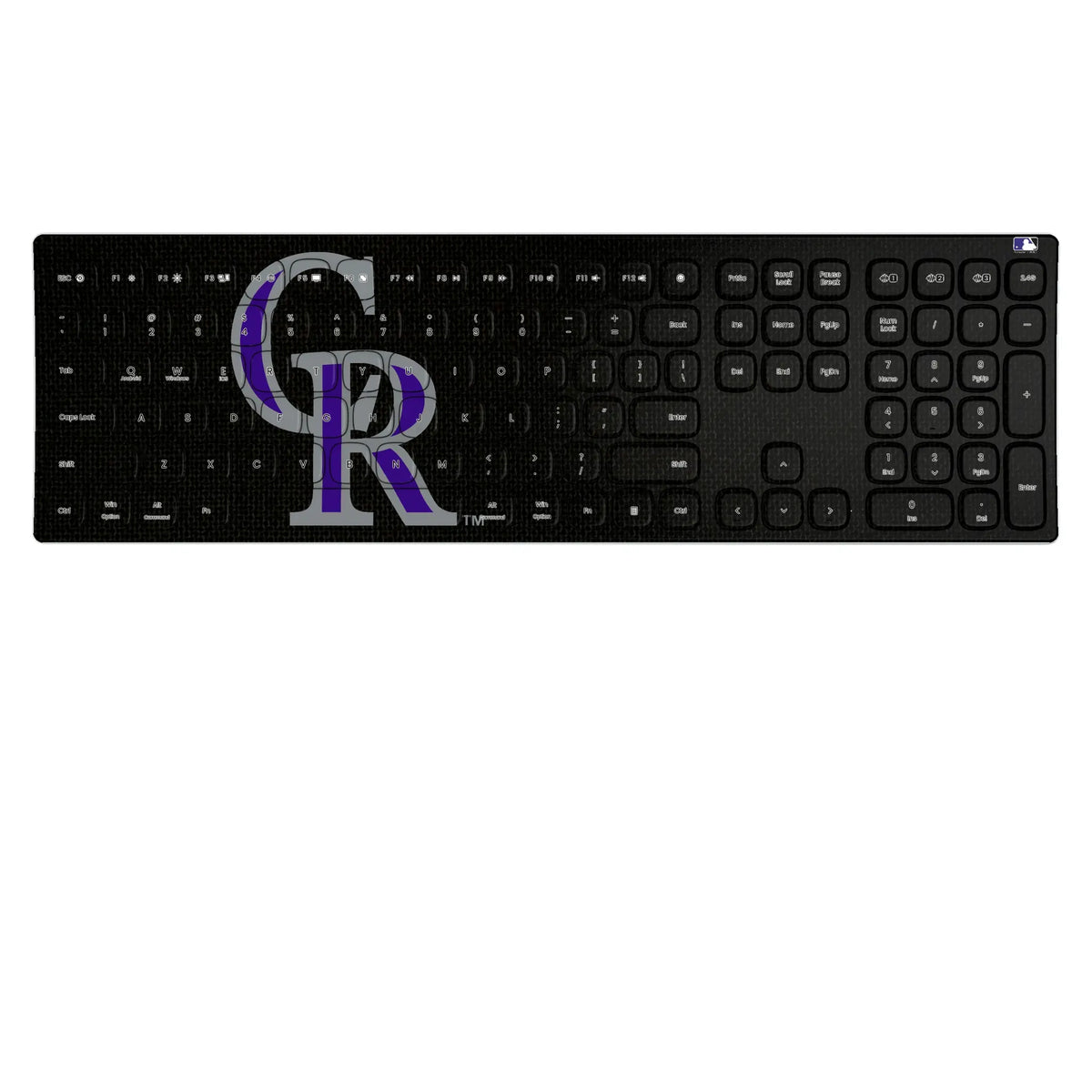 Colorado Rockies Solid KKB605 Curved Wireless Keyboard