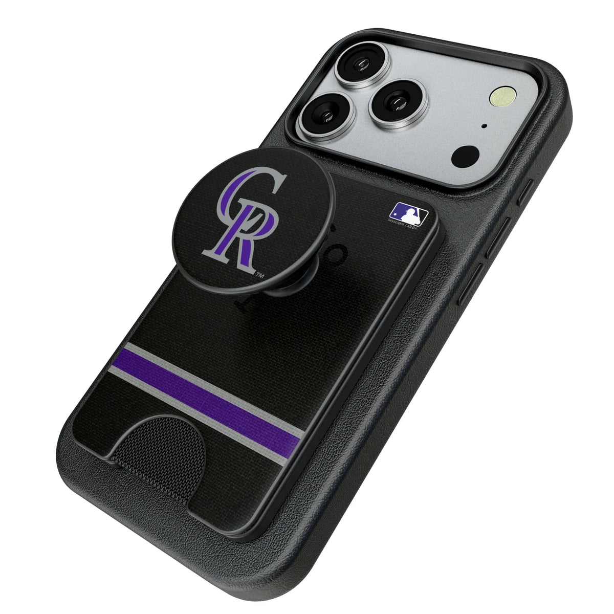 Colorado Rockies Stripe Popsockets Wallet Magnetic - Isometric View
