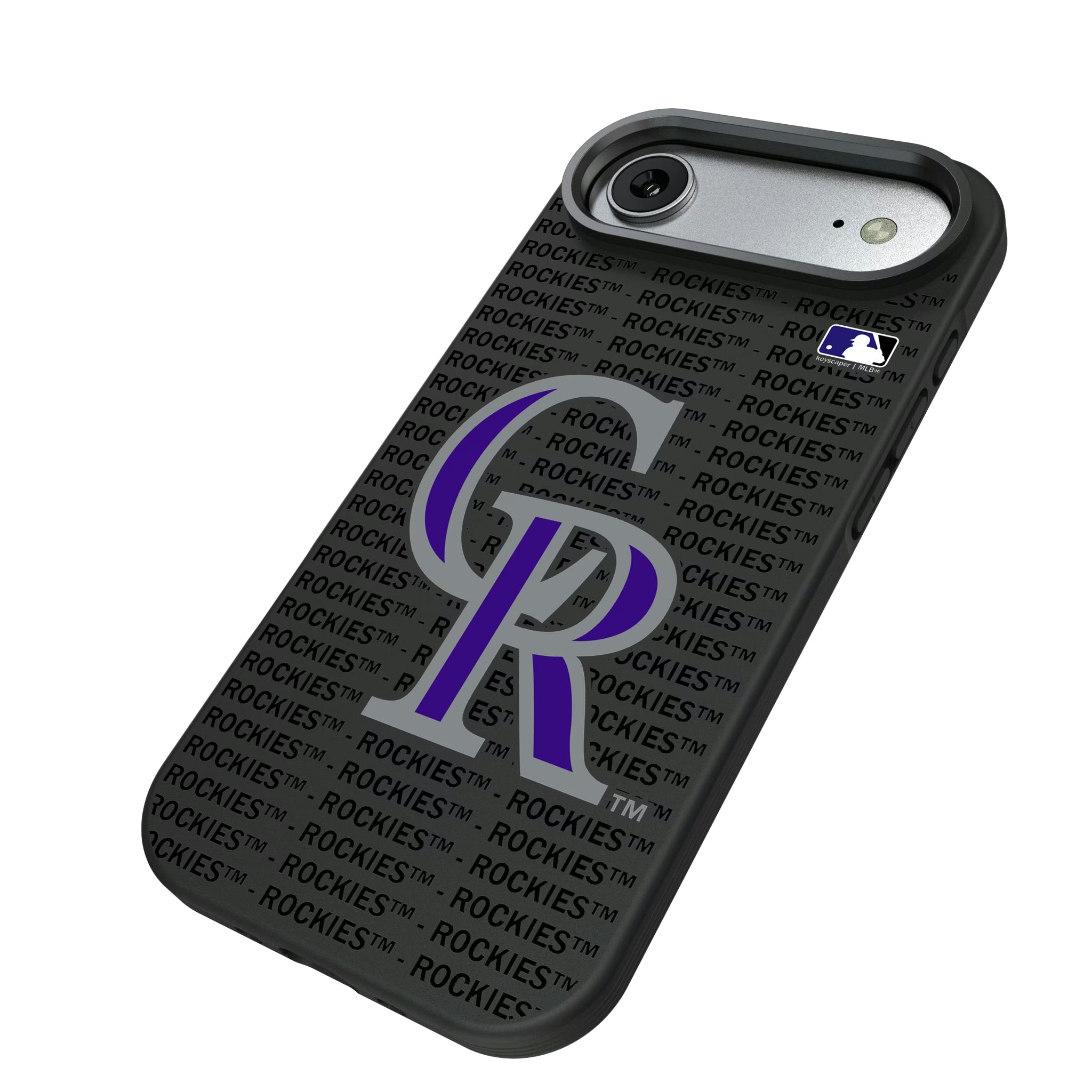 Colorado Rockies Text Backdrop iPhone Bump Phone Case for Apple iPhone - Isometric View#Device_iPhone Air