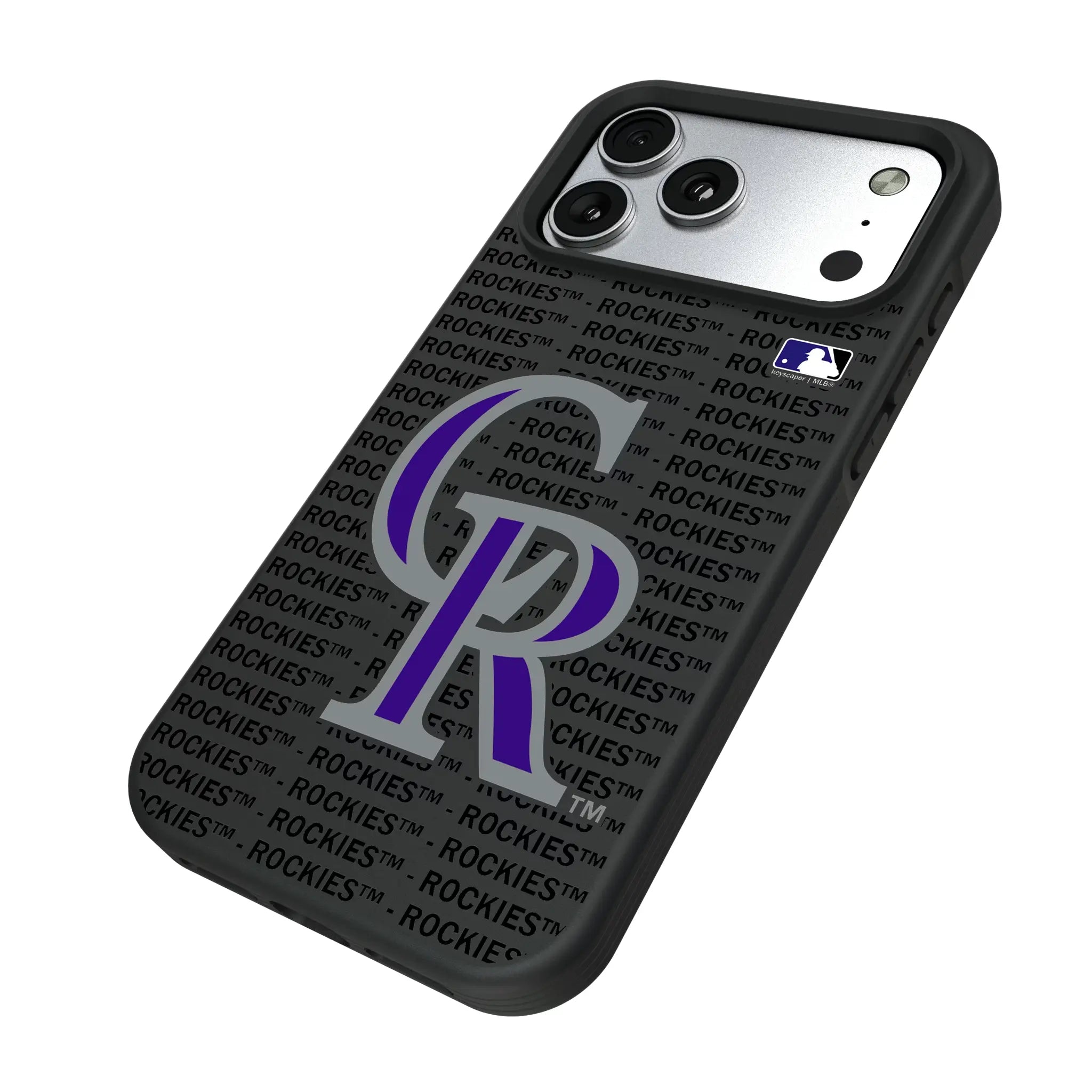 Colorado Rockies Text Backdrop iPhone Bump Phone Case for Apple iPhone - Isometric View#Device_iPhone 17 Pro Max