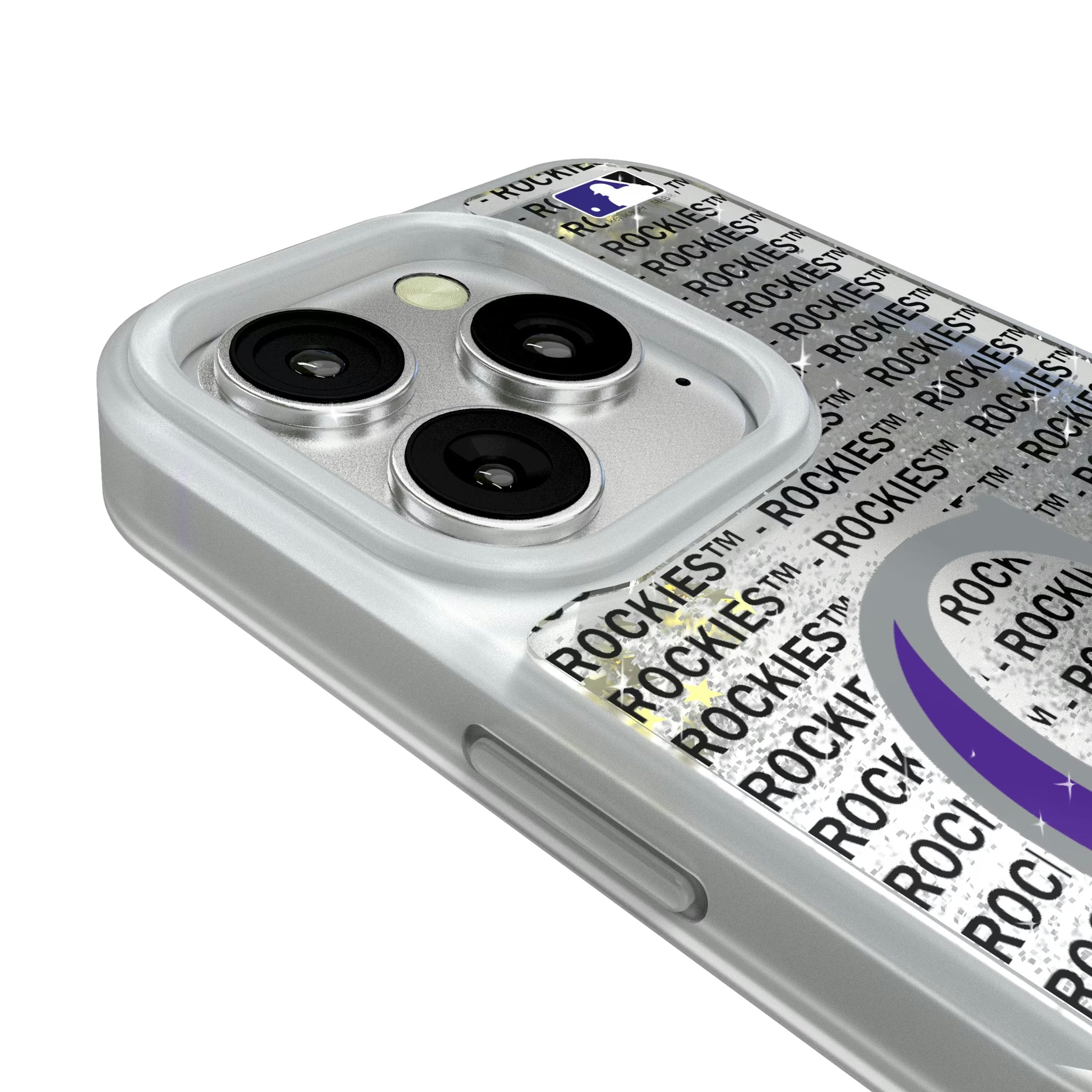 Colorado Rockies Text Backdrop iPhone Glitter Phone Case for Apple iPhone - Detail#Device_iPhone 16 Pro