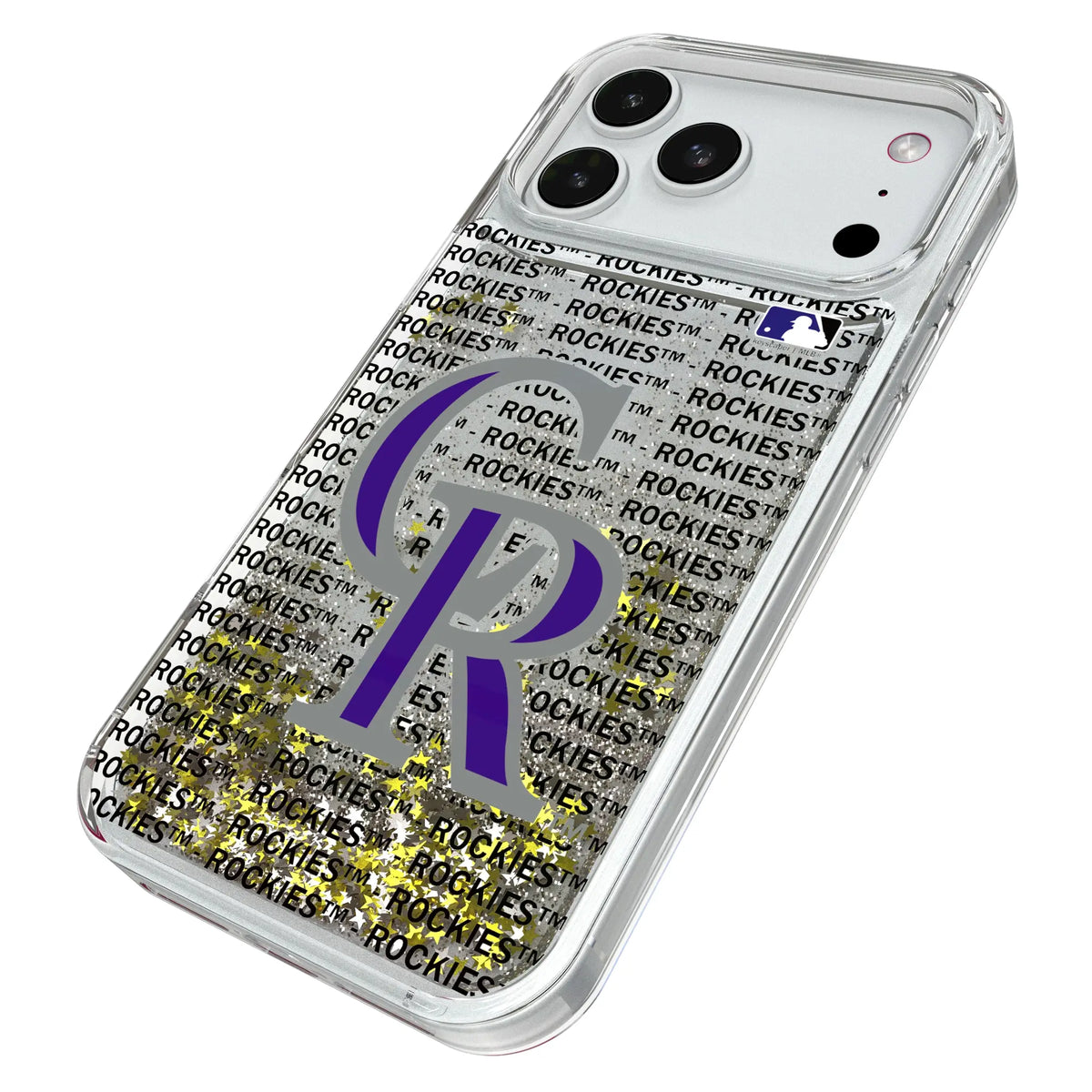 Colorado Rockies Text Backdrop iPhone Glitter Phone Case for Apple iPhone - Isometric View#Device_iPhone 18 Pro Max