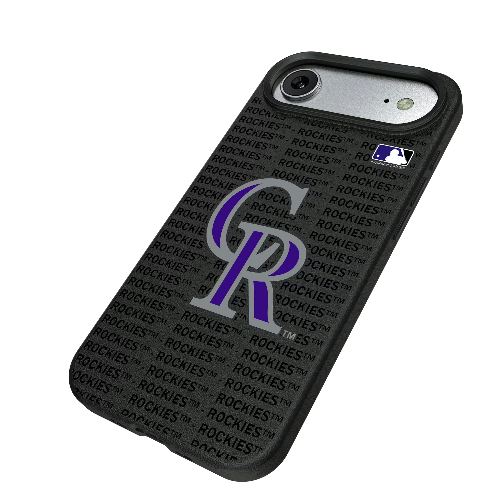 Colorado Rockies Text Backdrop iPhone MagSafe Compatible Phone Case for Apple iPhone - Isometric View#Device_iPhone Air