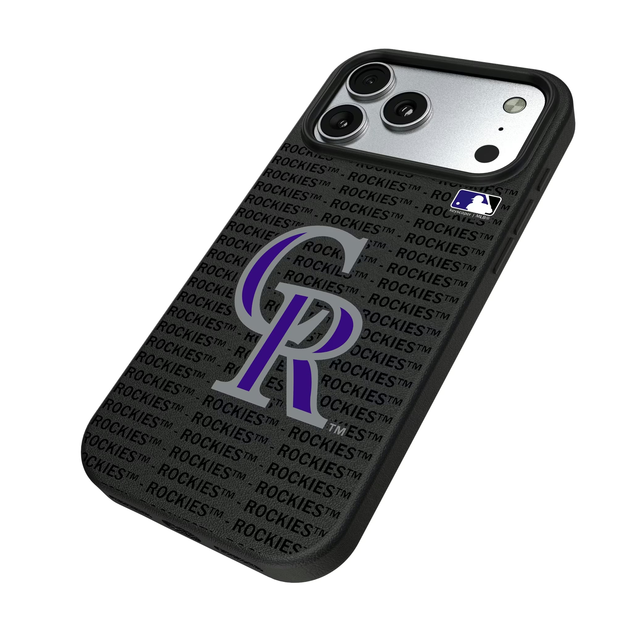 Colorado Rockies Text Backdrop iPhone MagSafe Compatible Phone Case for Apple iPhone - Isometric View#Device_iPhone 17 Pro Max