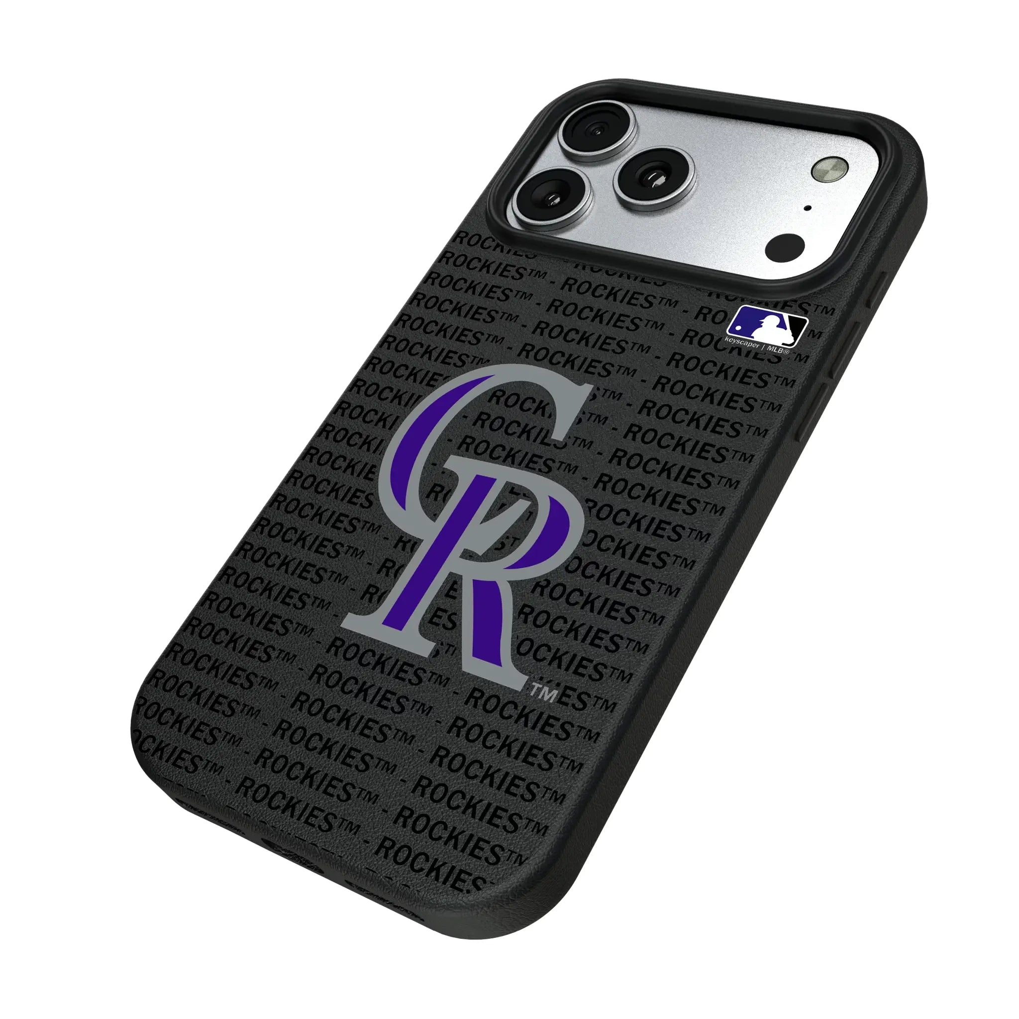 Colorado Rockies Text Backdrop iPhone MagSafe Compatible Phone Case for Apple iPhone - Isometric View#Device_iPhone 17 Pro Max