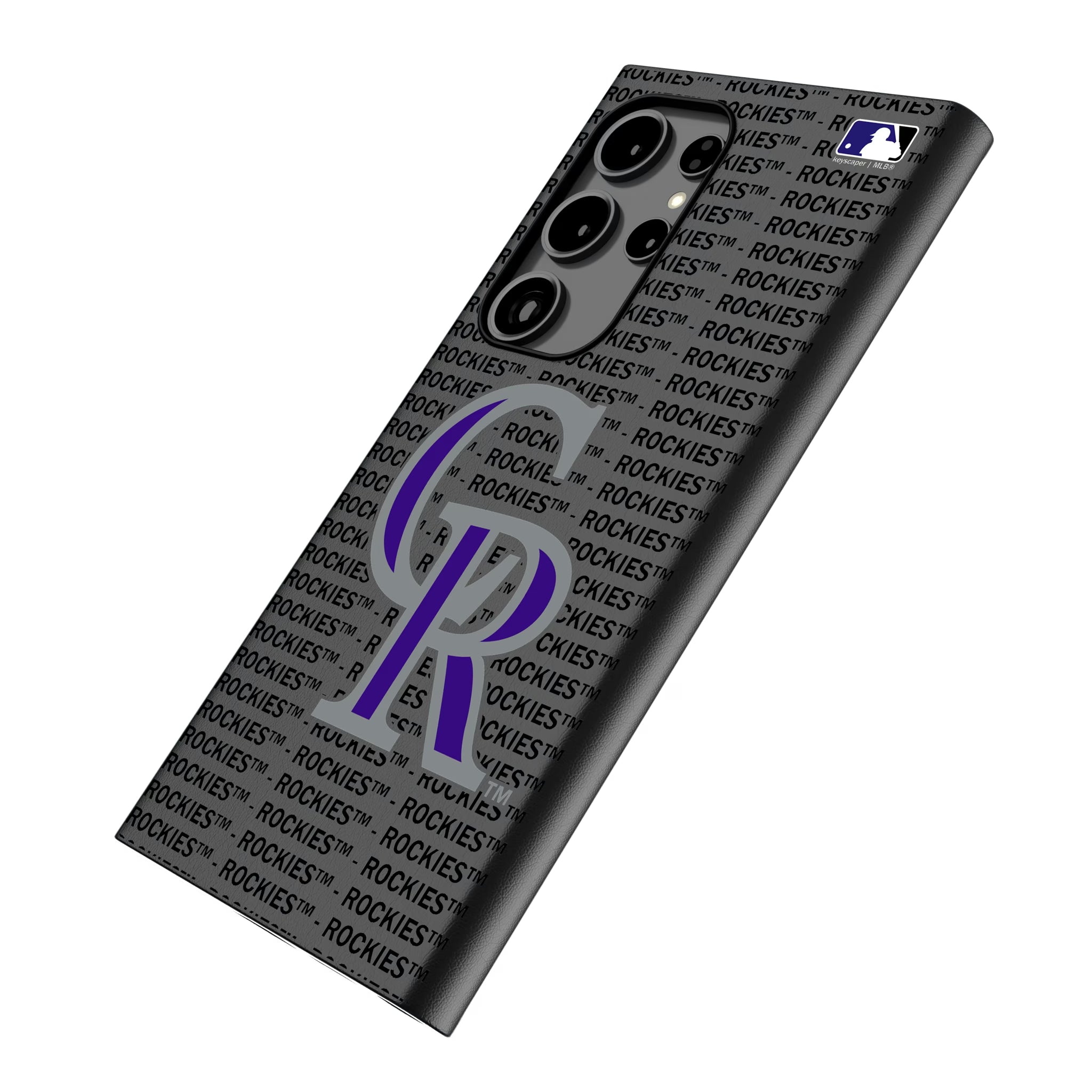 Colorado Rockies Text Backdrop Galaxy MagSafe Compatible Phone Case for Samsung Galaxy - Isometric View