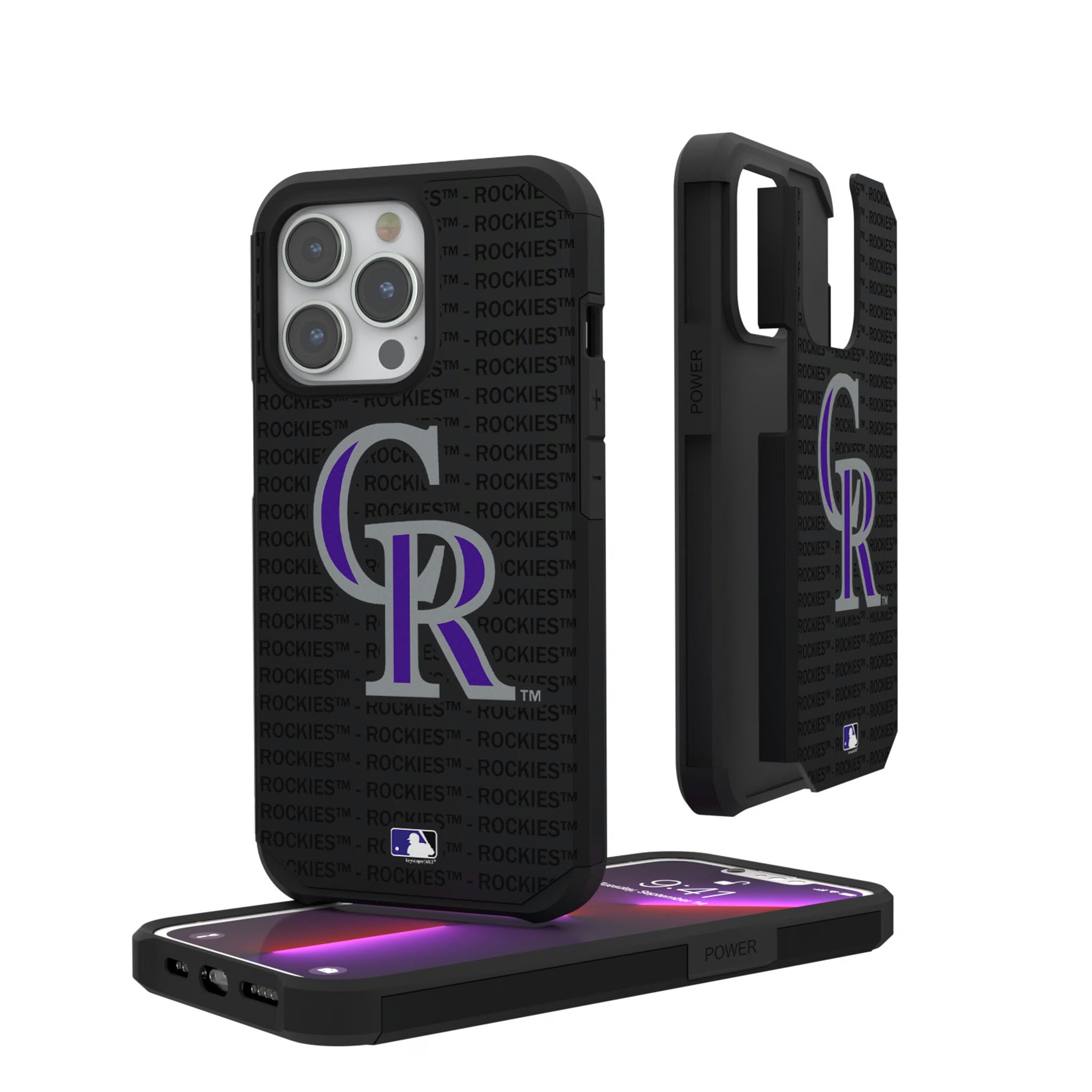 Colorado Rockies Text Backdrop iPhone Rugged Phone Case for Apple iPhone
