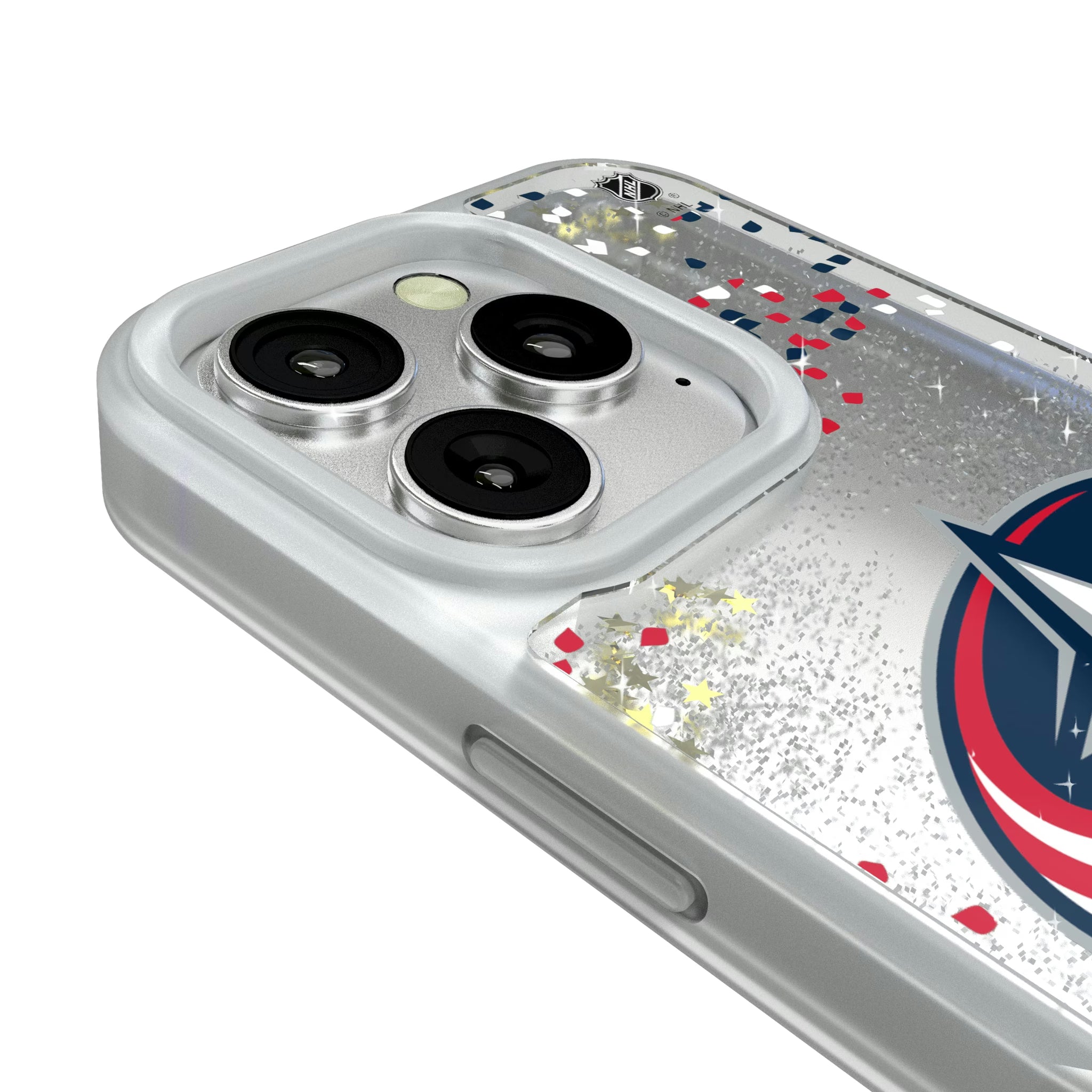 Columbus Blue Jackets Confetti iPhone Glitter Phone Case for Apple iPhone - Detail#Device_iPhone 16 Pro