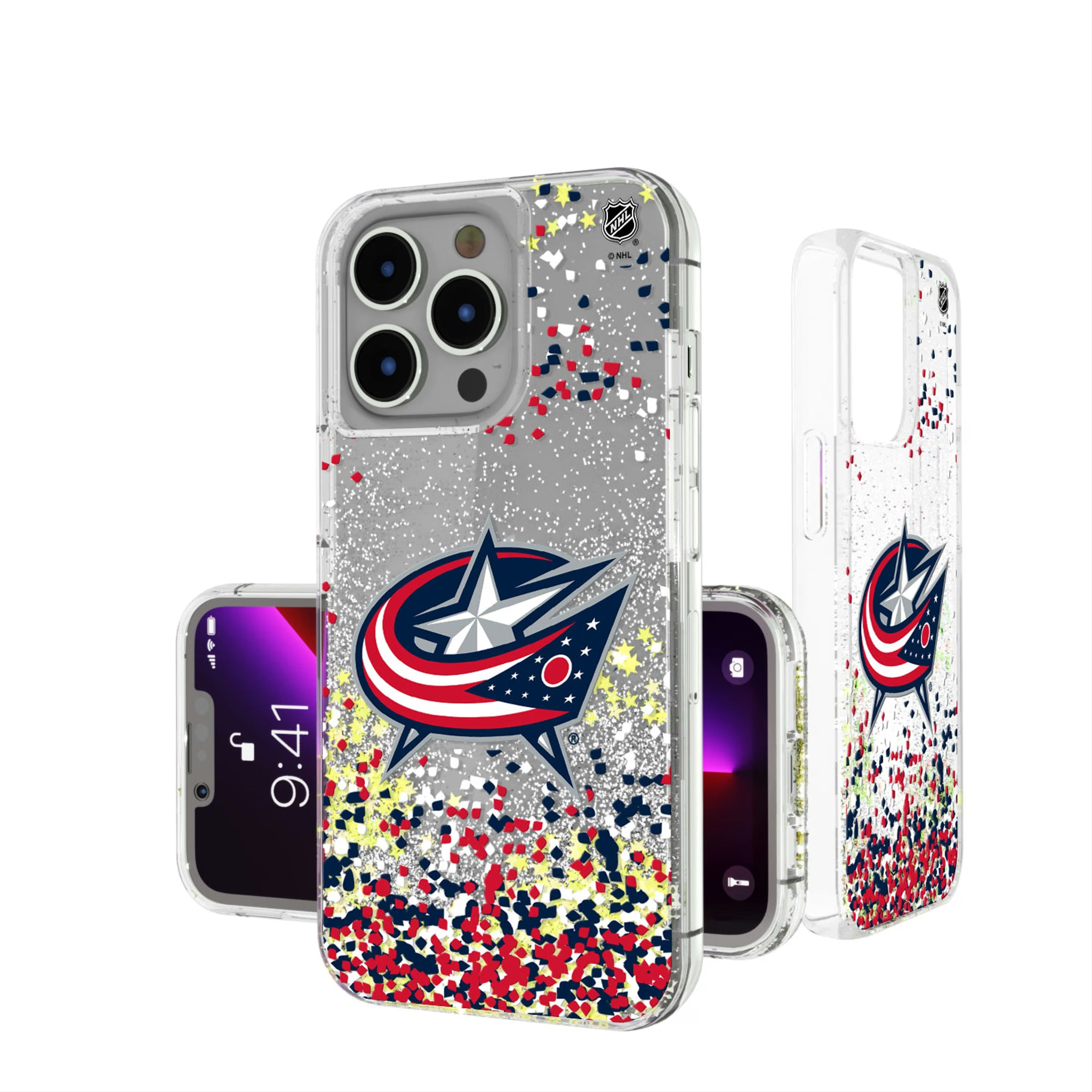 Columbus Blue Jackets Confetti iPhone Glitter Phone Case for Apple iPhone