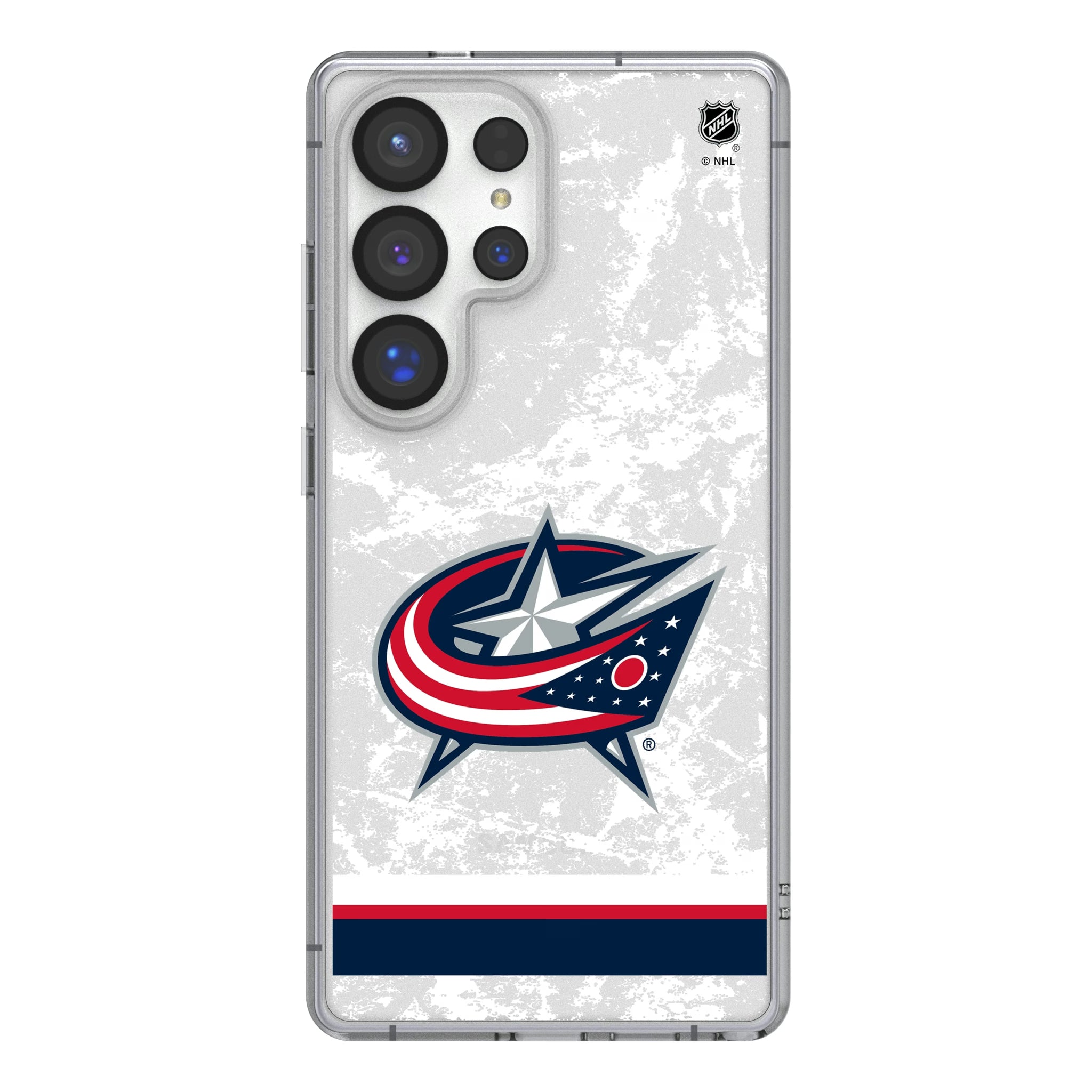 Columbus Blue Jackets Ice Stripe Galaxy Clear Phone Case for Samsung Galaxy