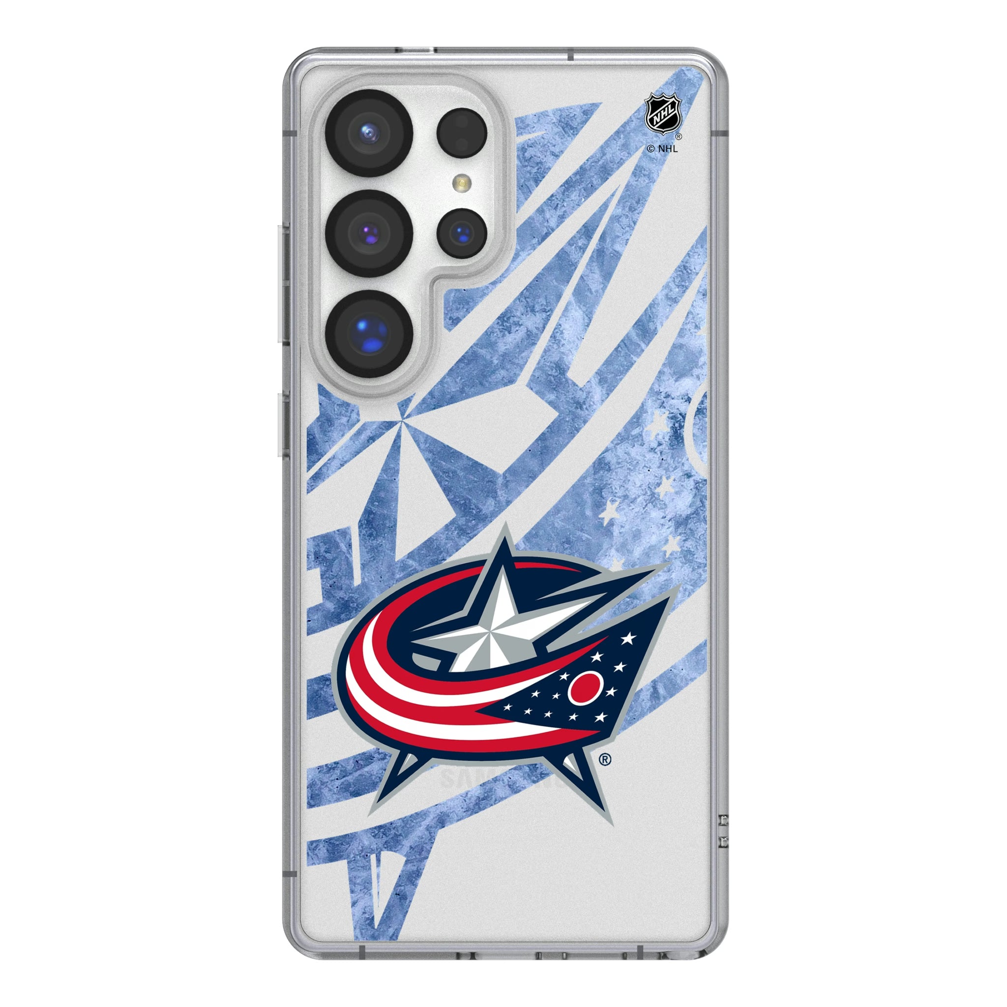 Columbus Blue Jackets Ice Tilt Galaxy Clear Phone Case for Samsung Galaxy