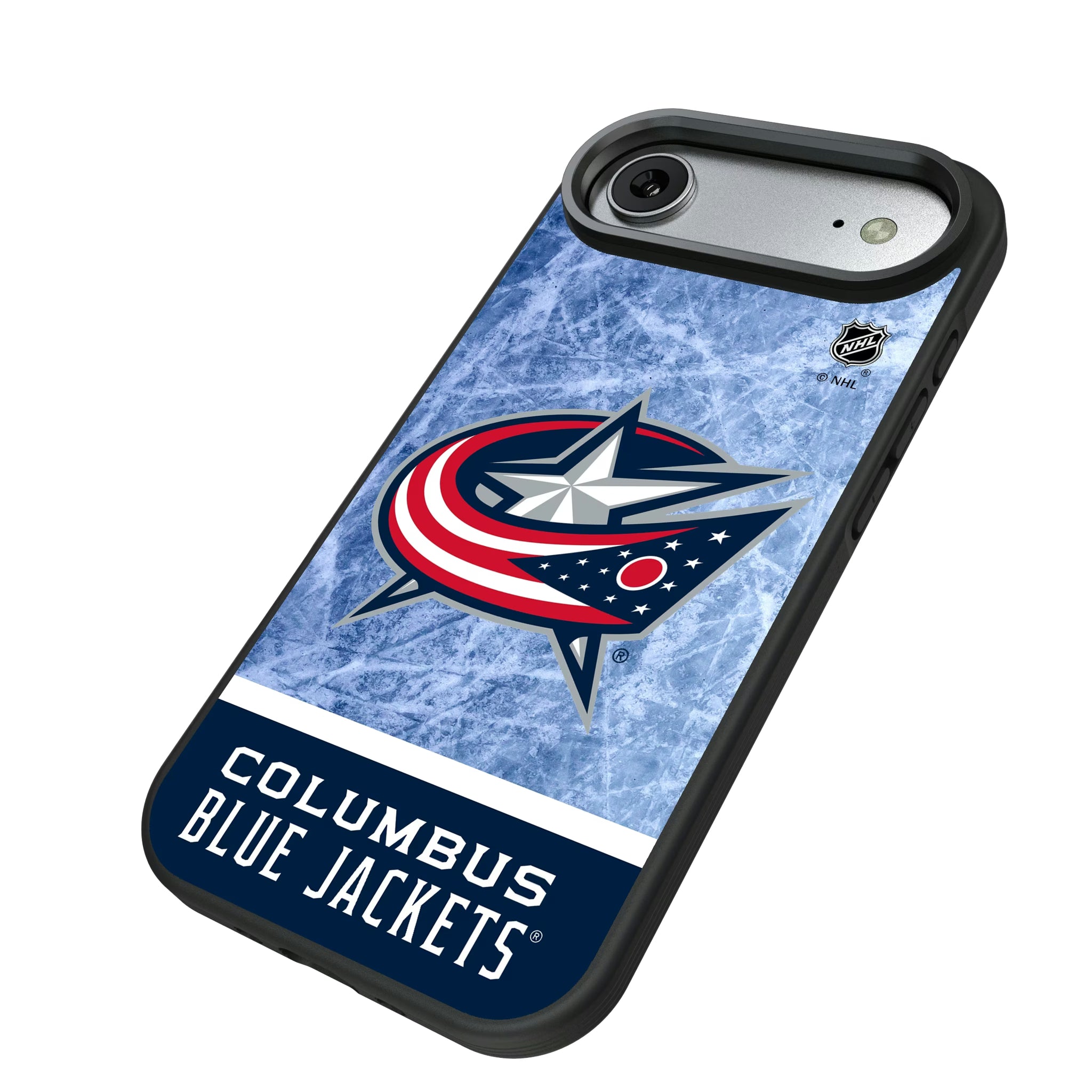 Columbus Blue Jackets Ice Wordmark iPhone Bump Phone Case for Apple iPhone - Isometric View#Device_iPhone Air