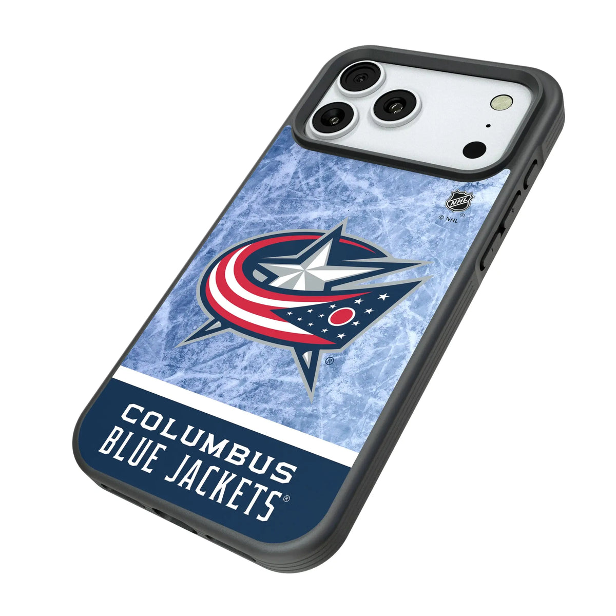 Columbus Blue Jackets Ice Wordmark iPhone Bump Phone Case for Apple iPhone - Isometric View#Device_iPhone 18 Pro Max