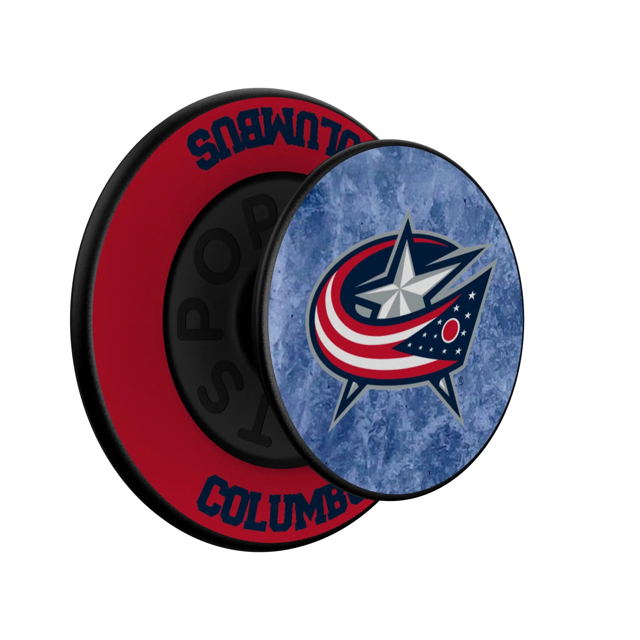 Columbus Blue Jackets Ice Wordmark Popsockets Round Magnetic - Isometric View