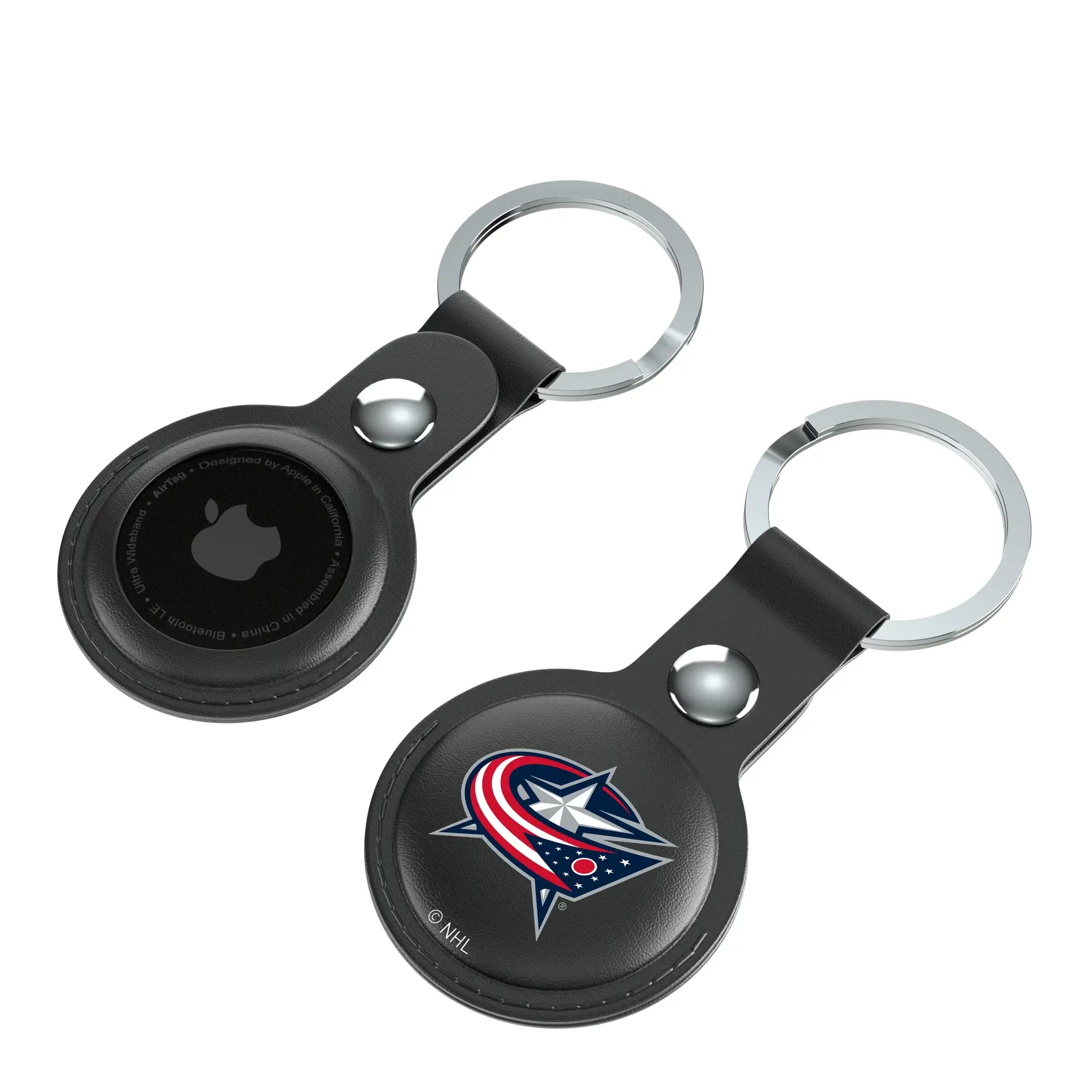 Columbus Blue Jackets Insignia AirTag Black Airtag Holder 2-Pack - Isometric View